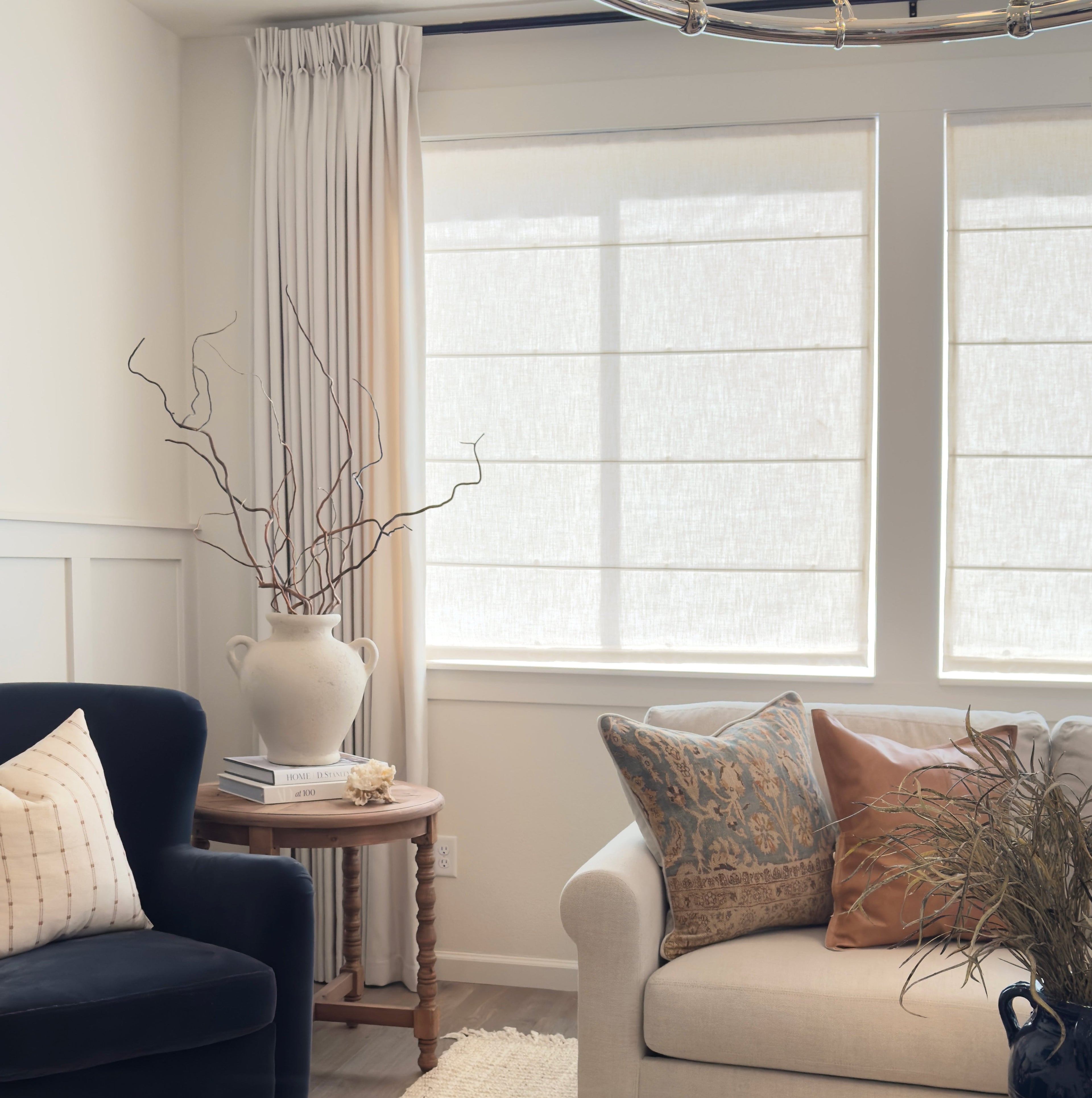 Elvonaeoly Custom Linen Roman Shades