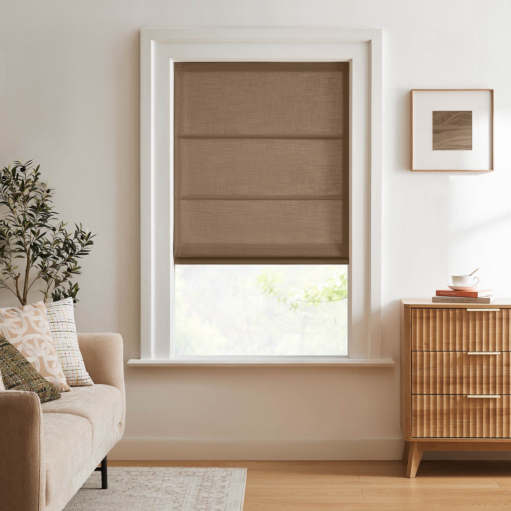 Elvonaeoly Custom Linen Roman Shades