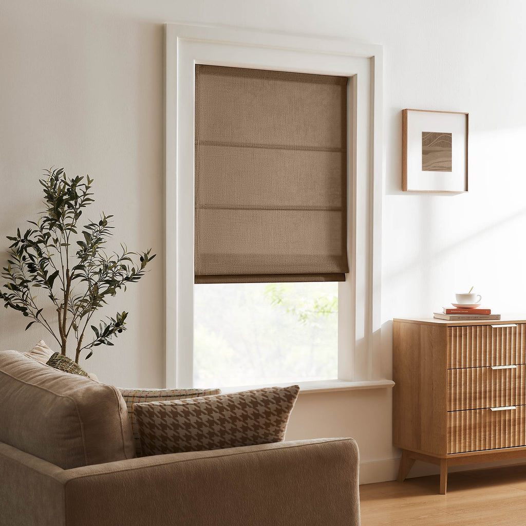 Elvonaeoly Custom Linen Roman Shades