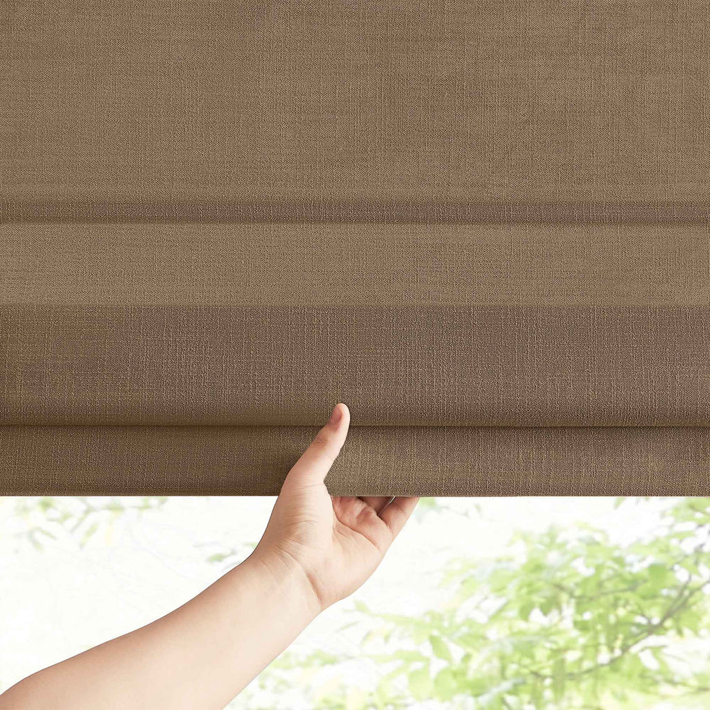 Elvonaeoly Custom Linen Roman Shades