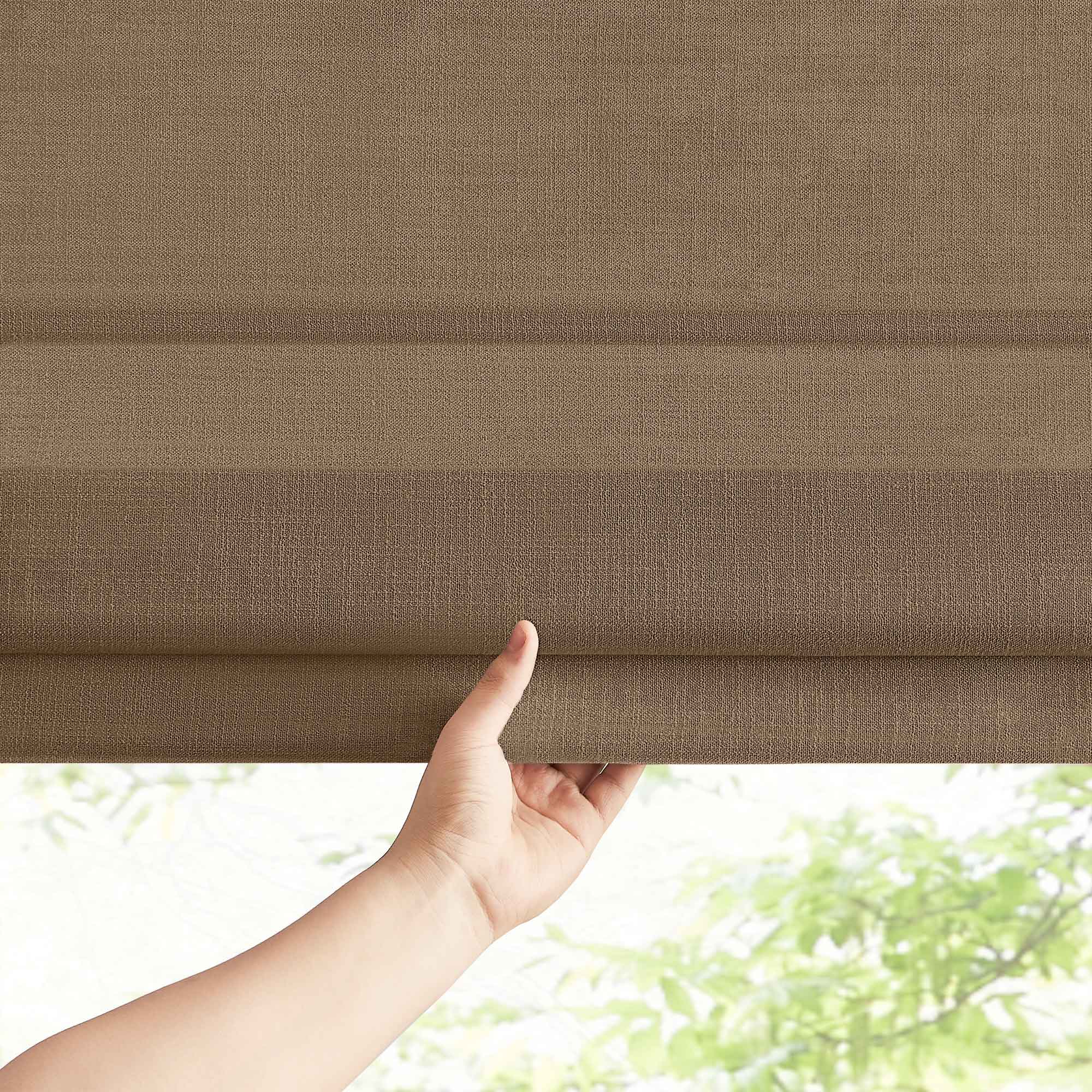 Elvonaeoly Custom Linen Roman Shades