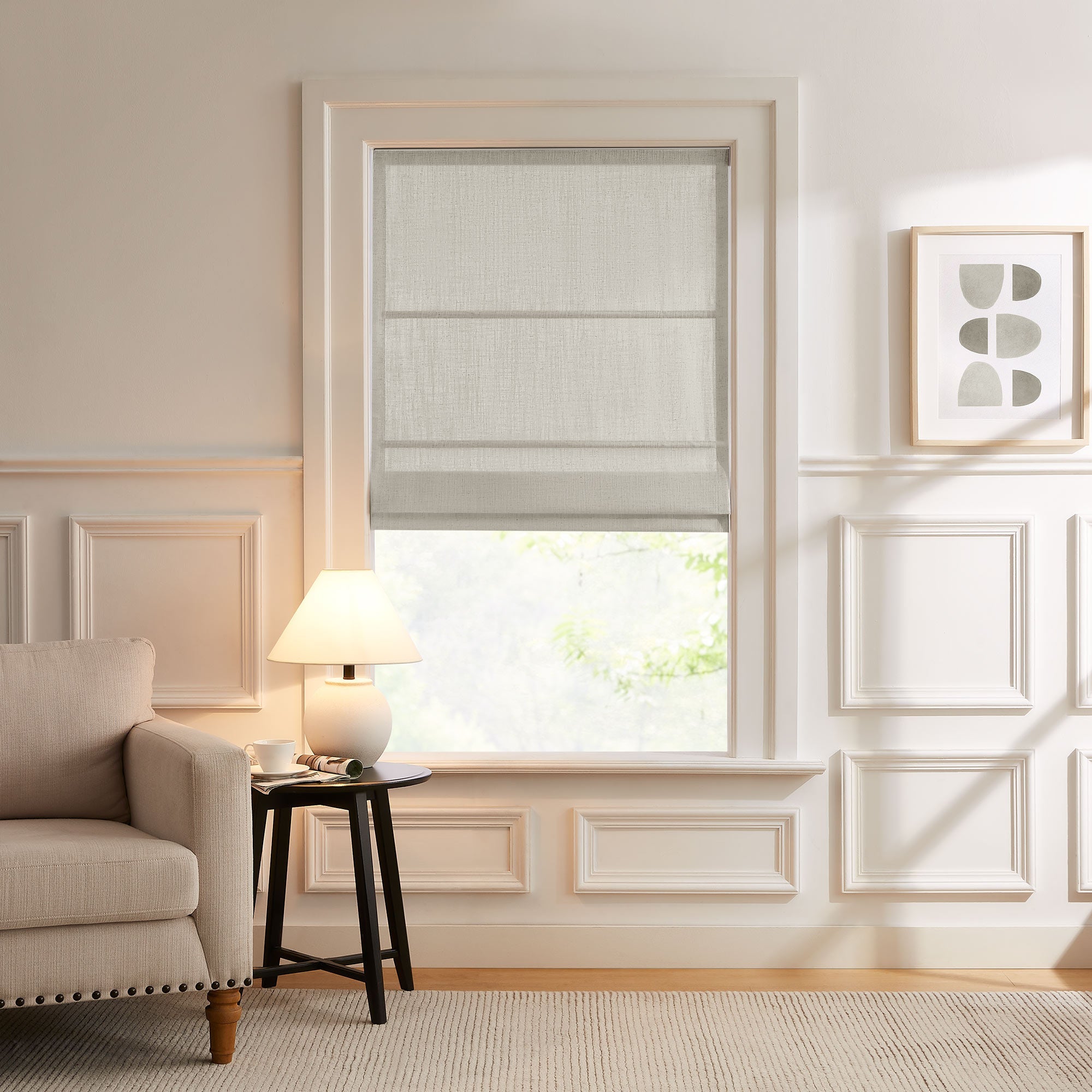 Elvonaeoly Custom Linen Roman Shades