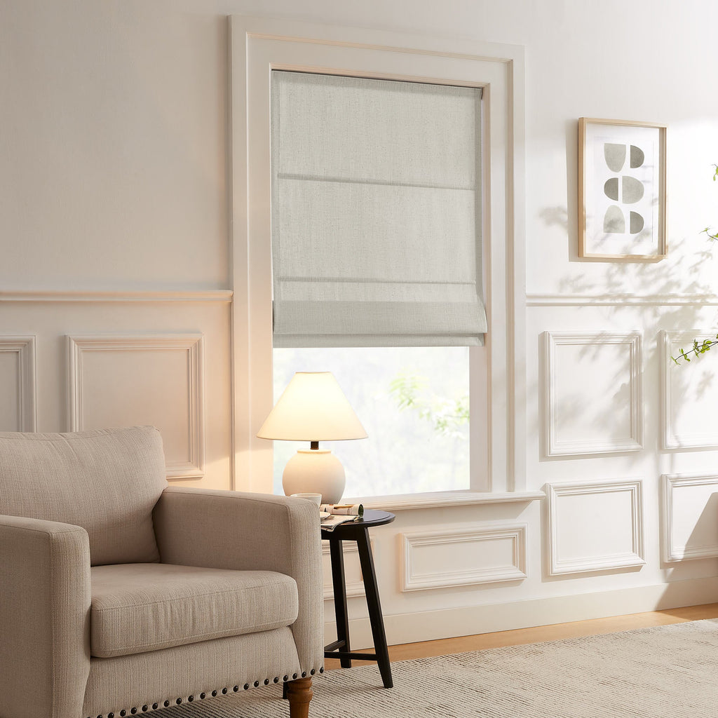 Elvonaeoly Custom Linen Roman Shades