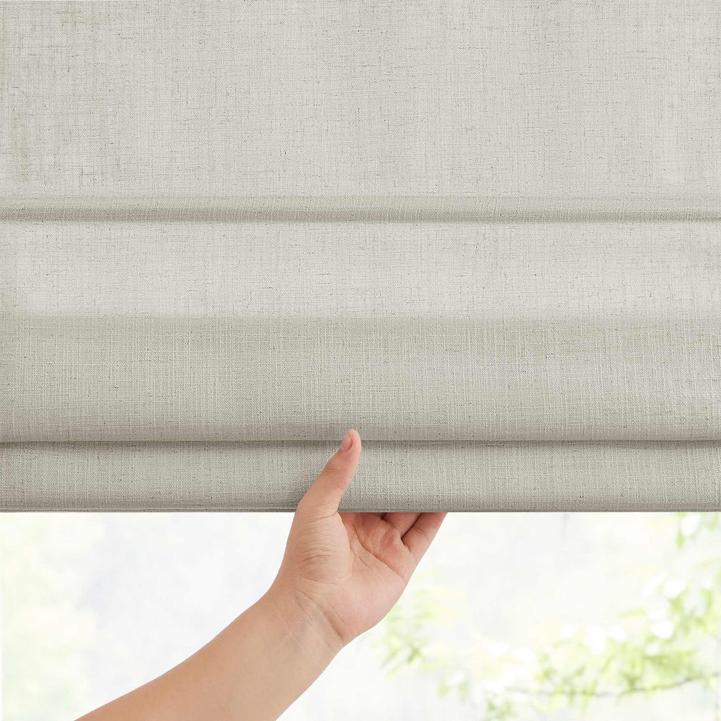 Elvonaeoly Custom Linen Roman Shades