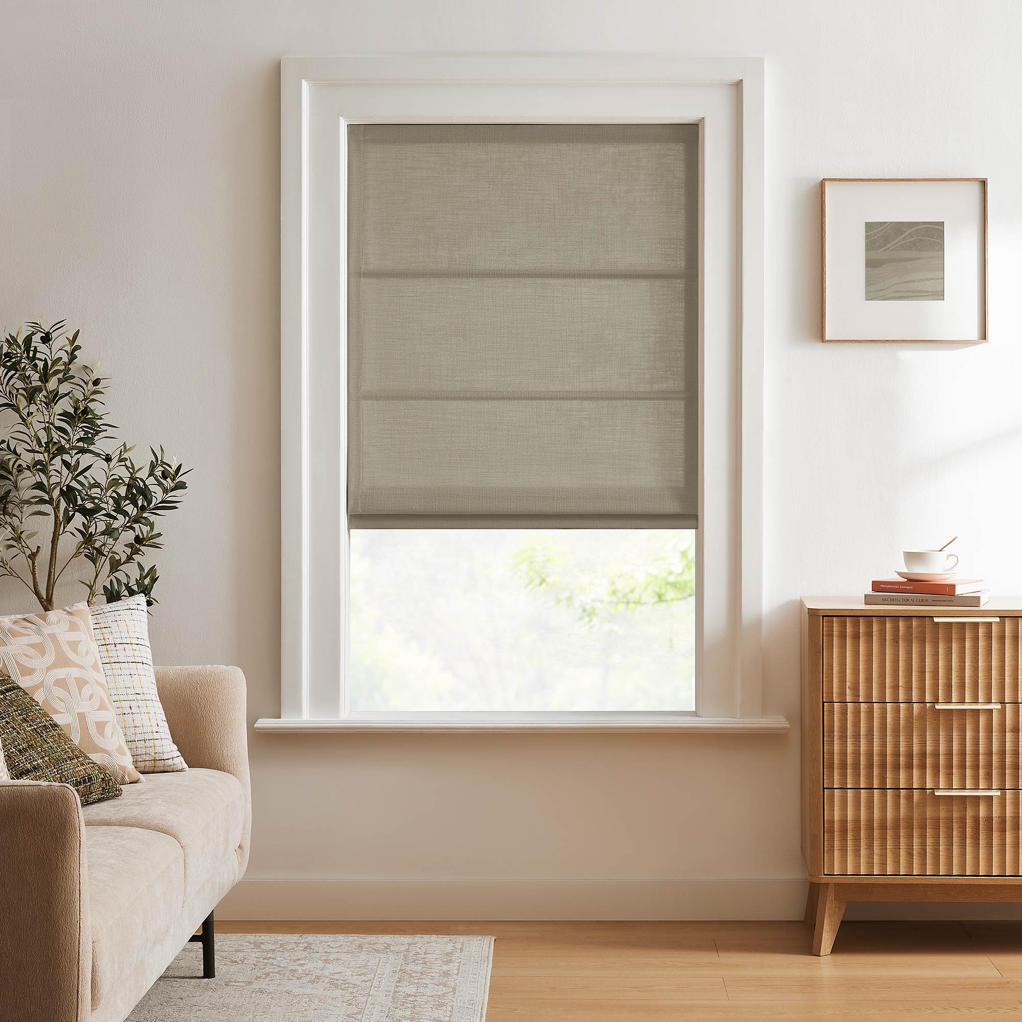 Elvonaeoly Custom Linen Roman Shades