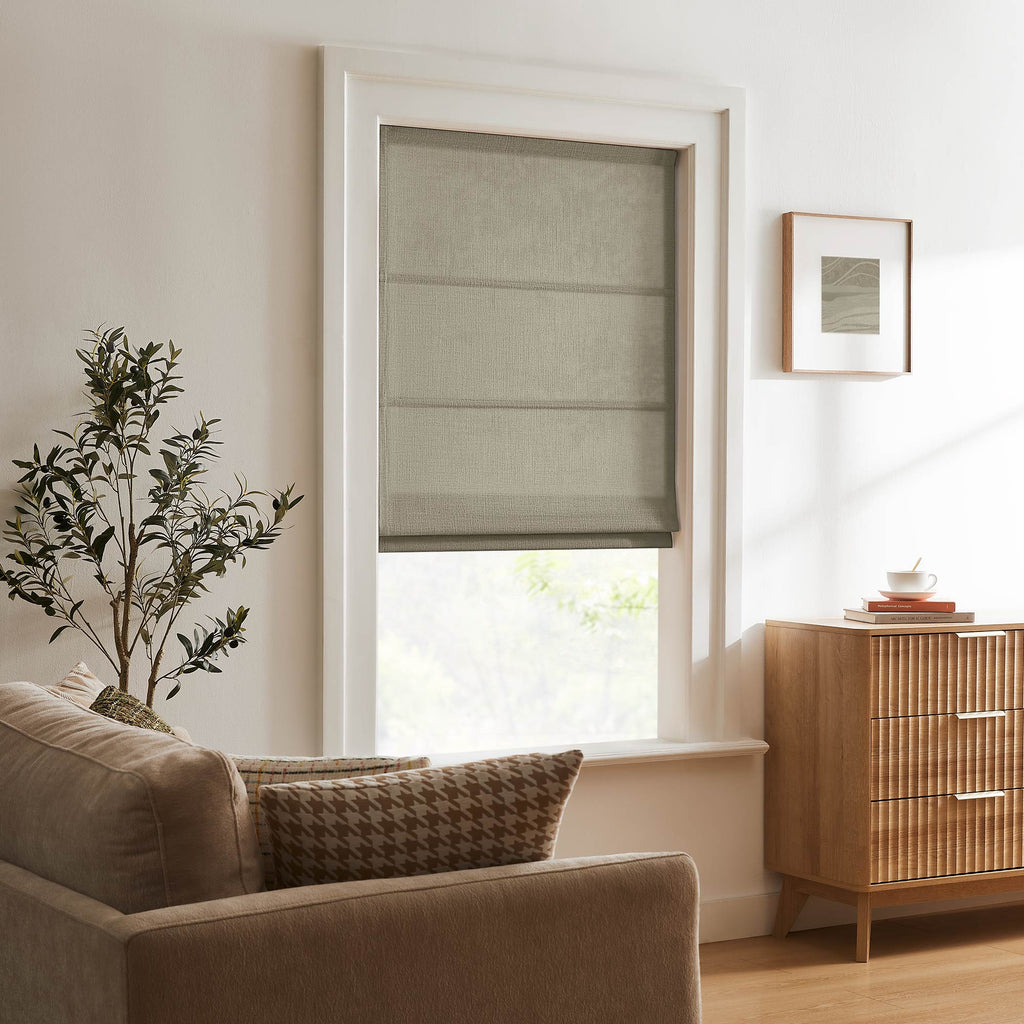 Elvonaeoly Custom Linen Roman Shades