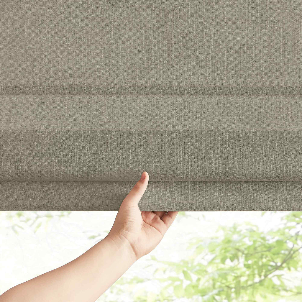Elvonaeoly Custom Linen Roman Shades
