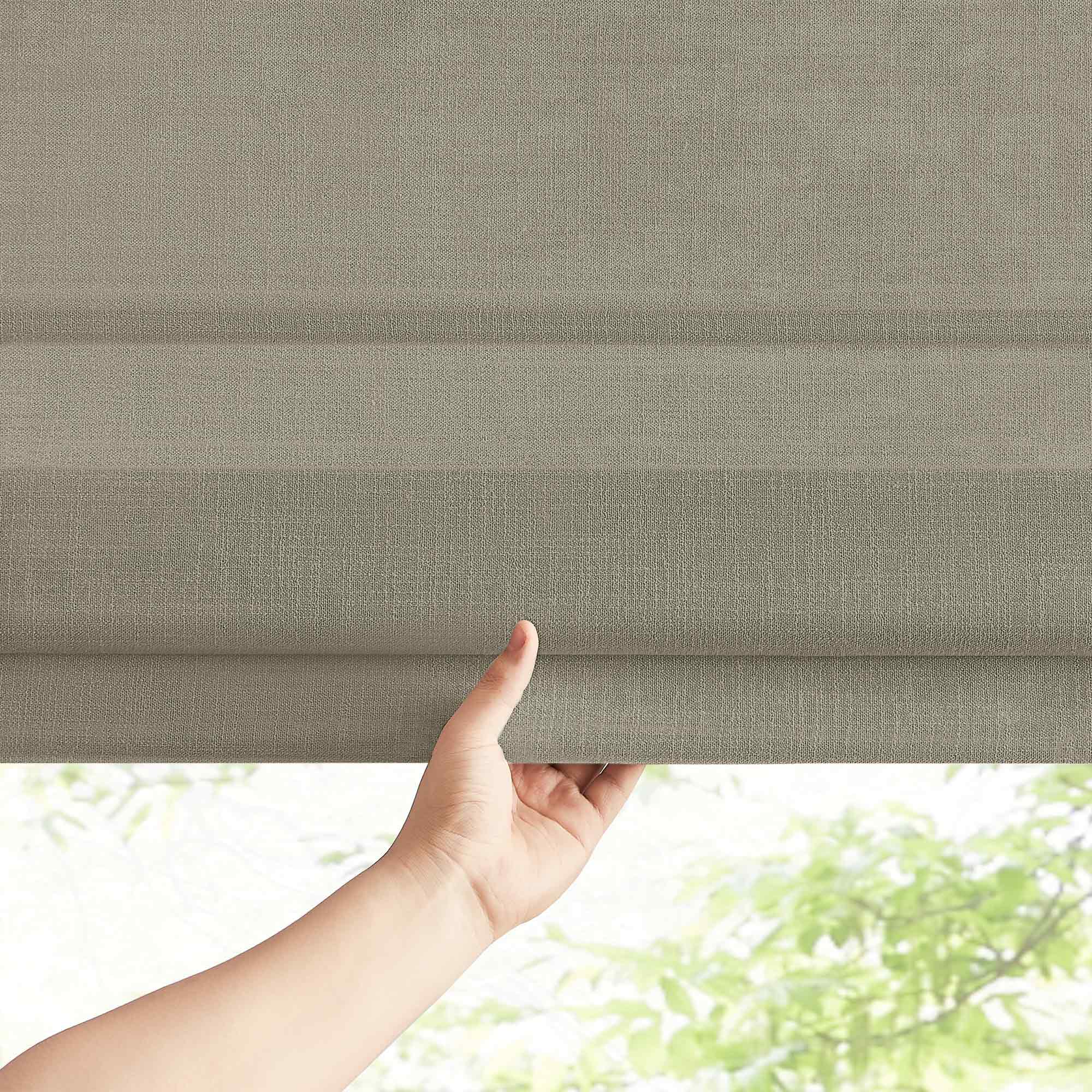 Elvonaeoly Custom Linen Roman Shades