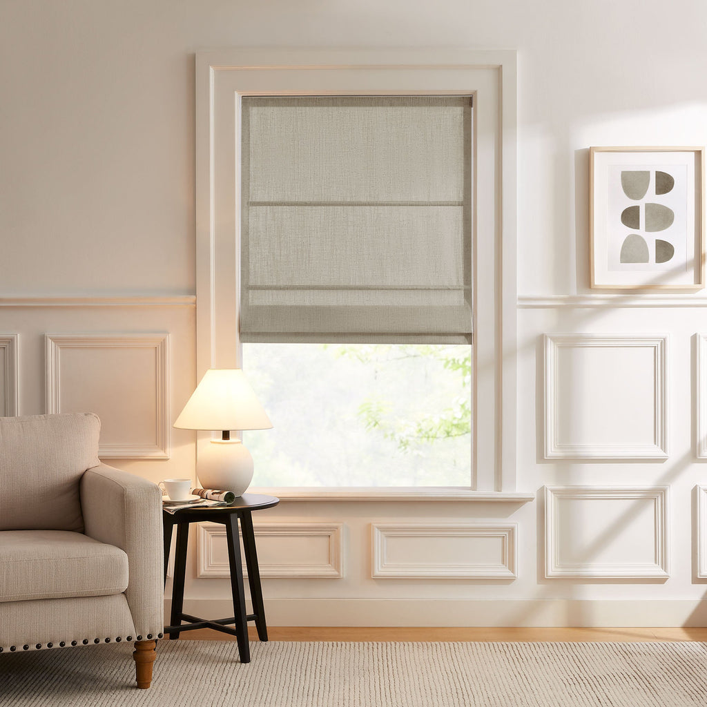 Elvonaeoly Custom Linen Roman Shades
