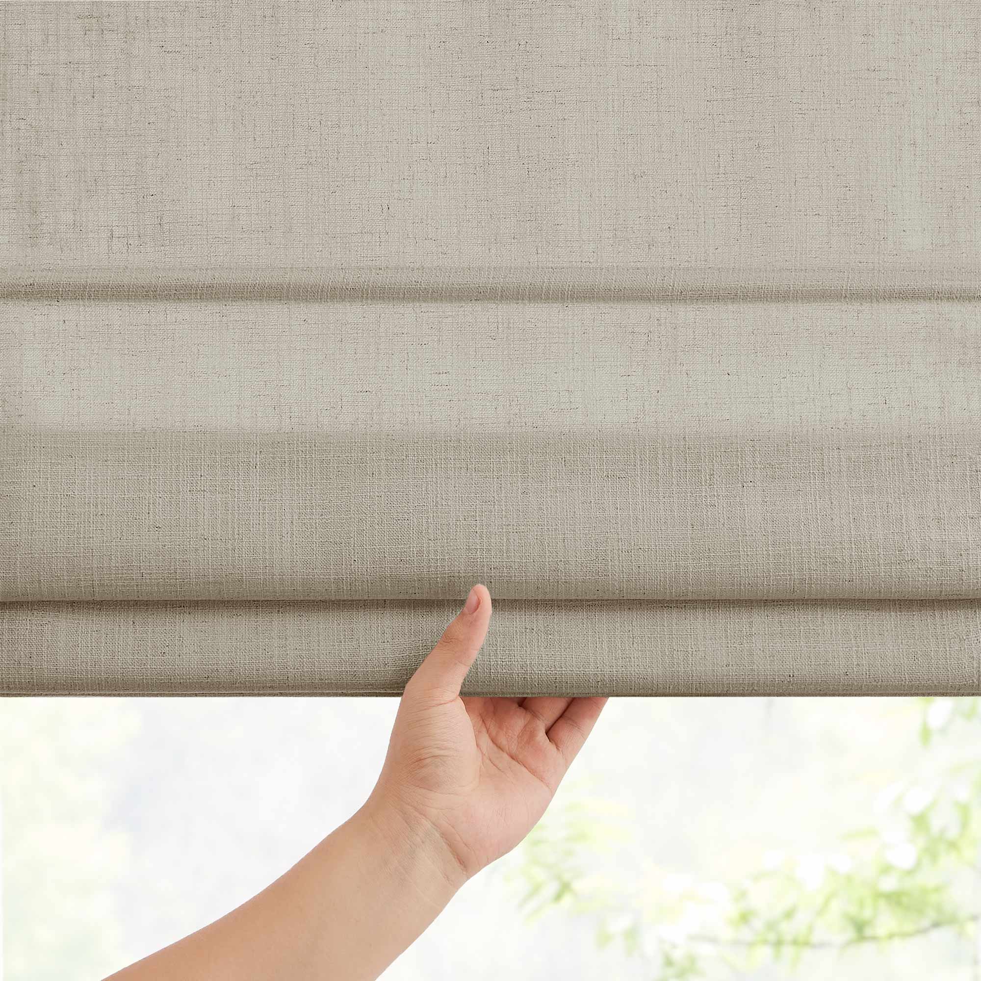 Elvonaeoly Custom Linen Roman Shades