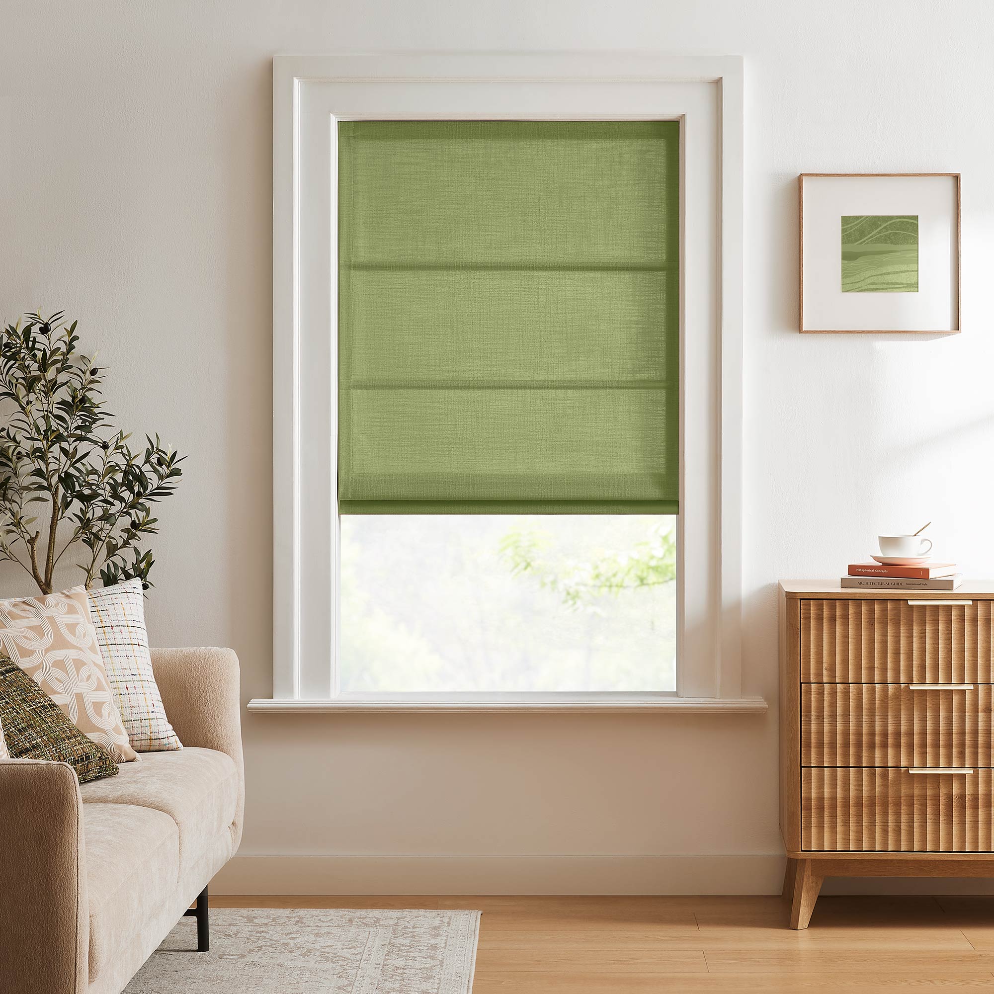 Elvonaeoly Custom Linen Roman Shades