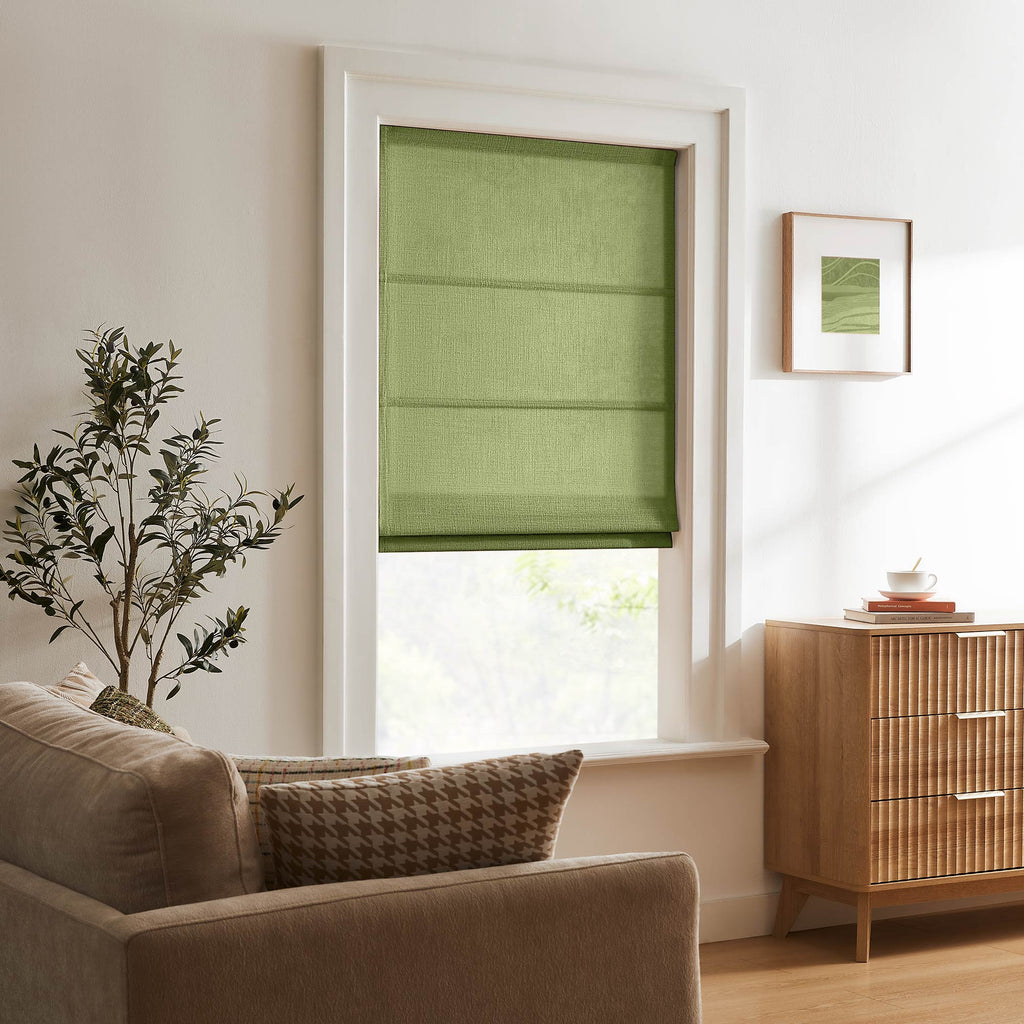 Elvonaeoly Custom Linen Roman Shades