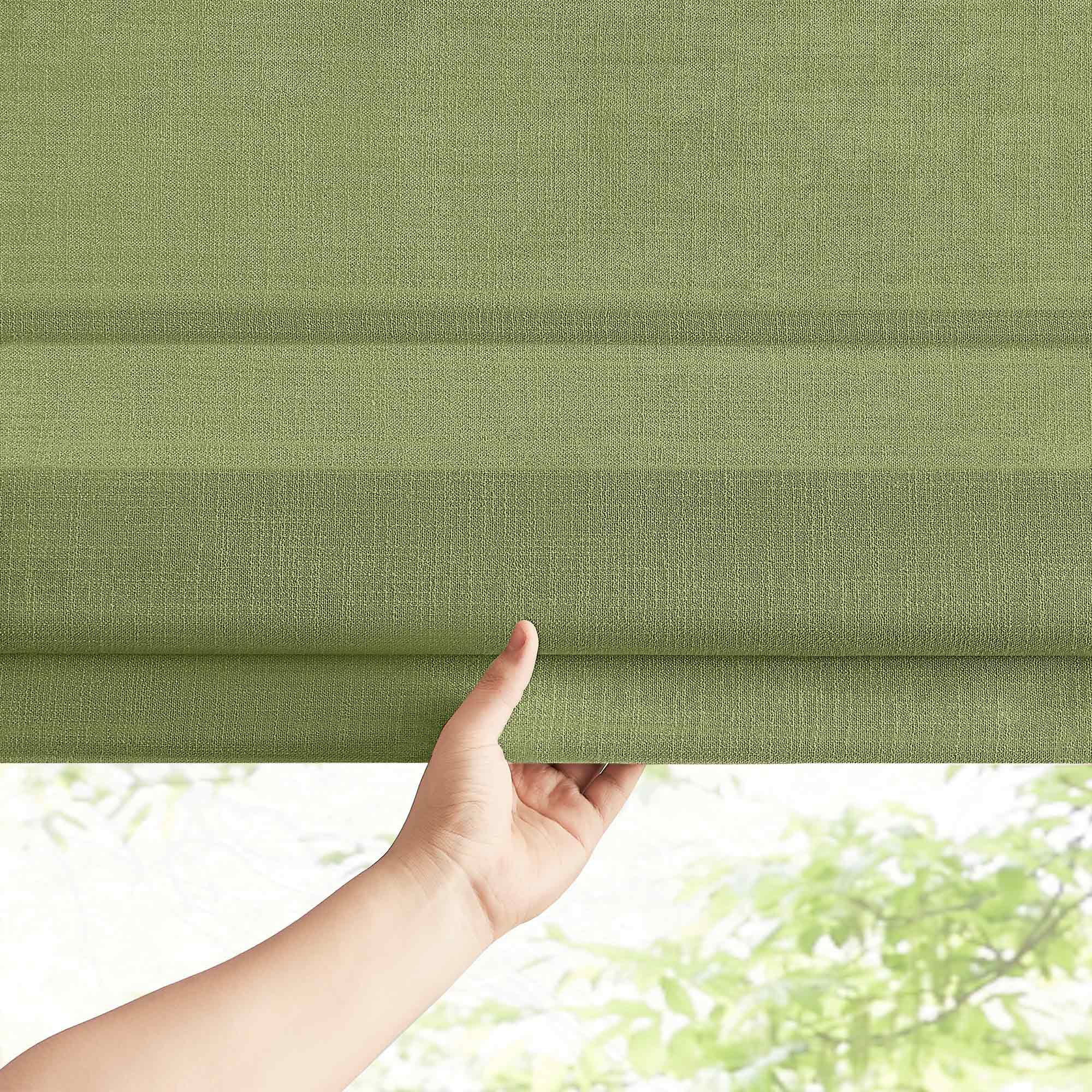 Elvonaeoly Custom Linen Roman Shades