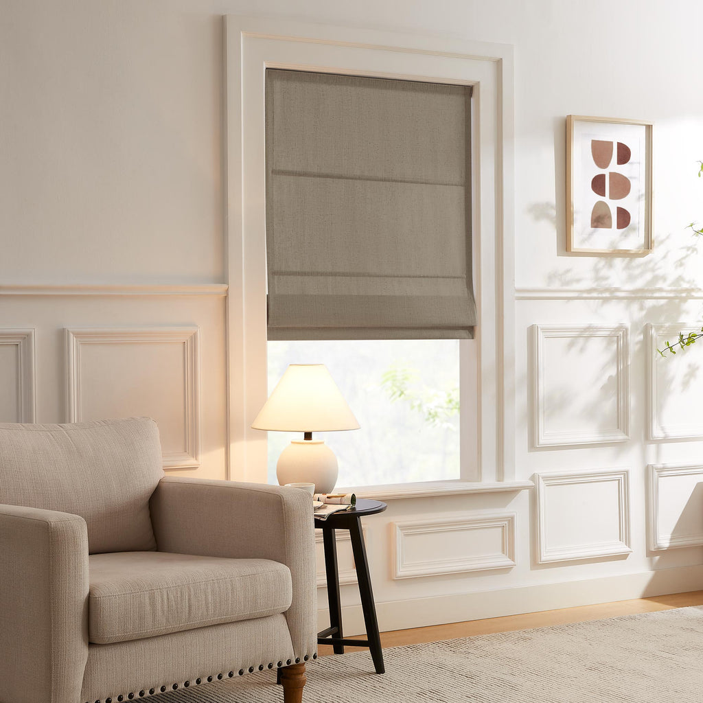 Elvonaeoly Custom Linen Roman Shades