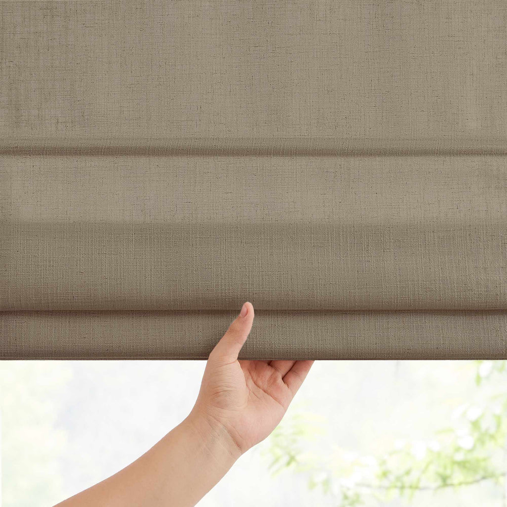 Elvonaeoly Custom Linen Roman Shades