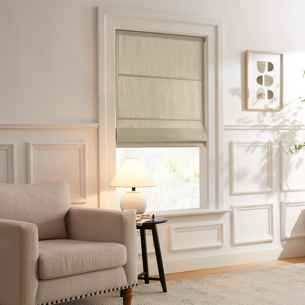 Elvonaeoly Custom Linen Roman Shades