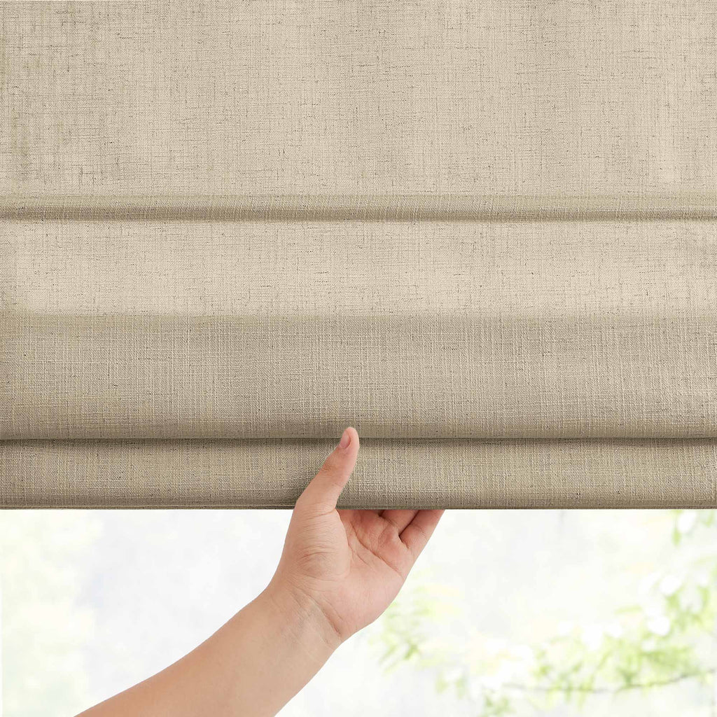 Elvonaeoly Custom Linen Roman Shades