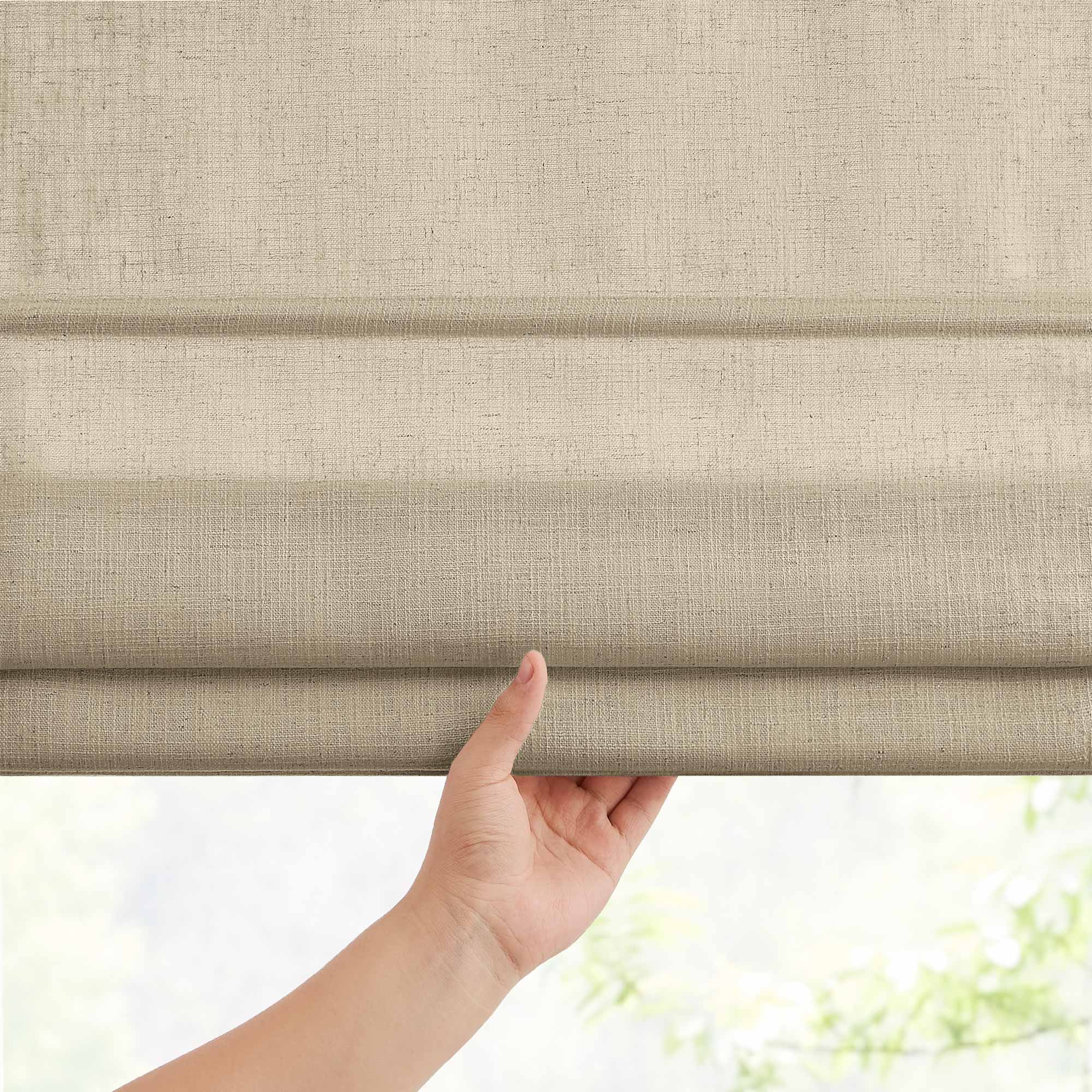 Elvonaeoly Custom Linen Roman Shades