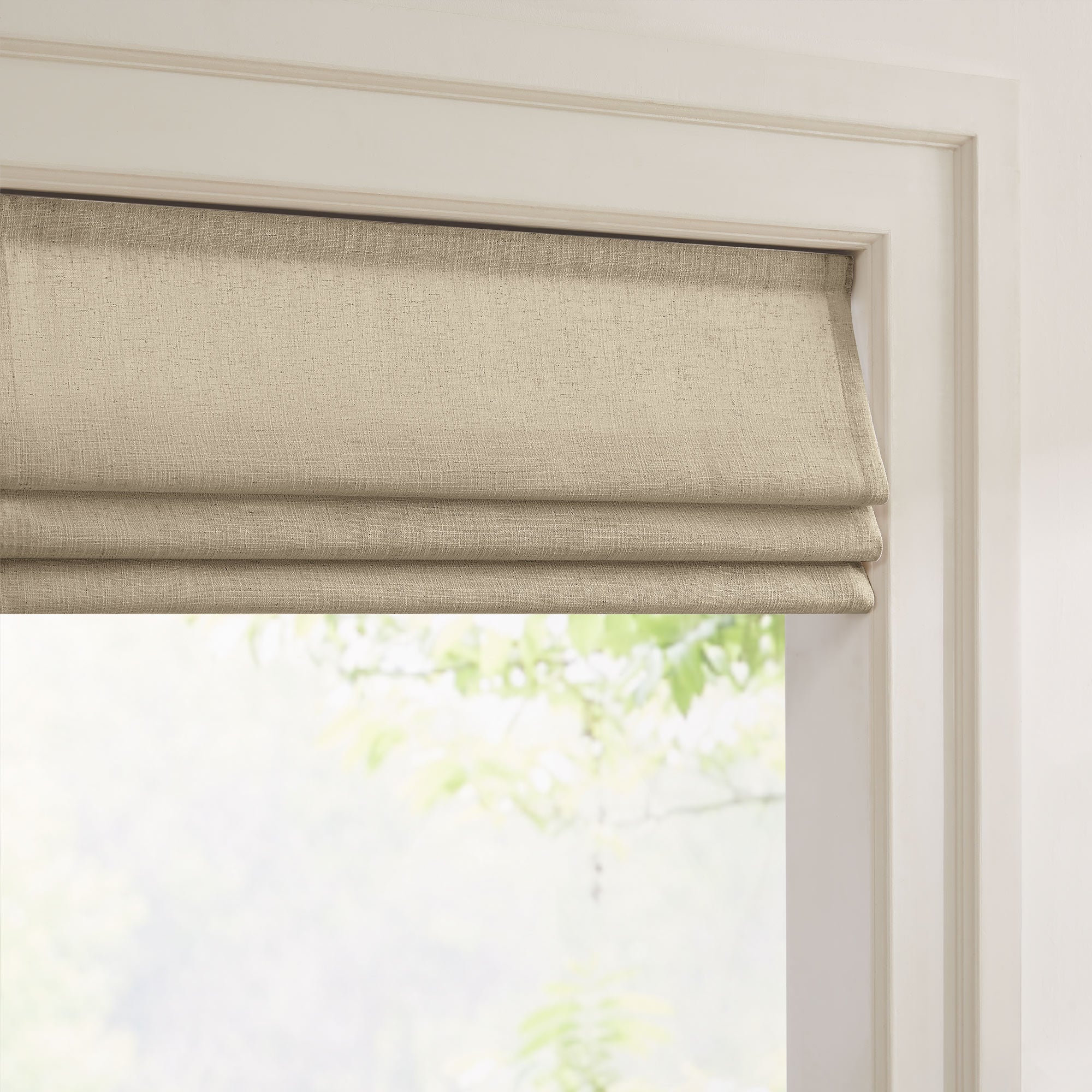 Elvonaeoly Custom Linen Roman Shades