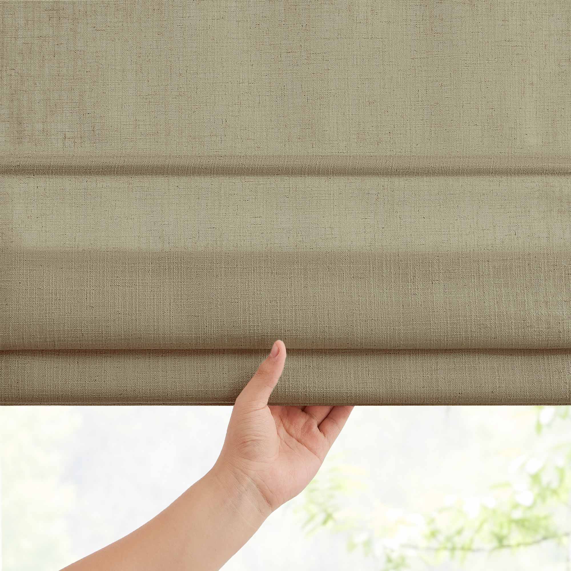 Elvonaeoly Custom Linen Roman Shades