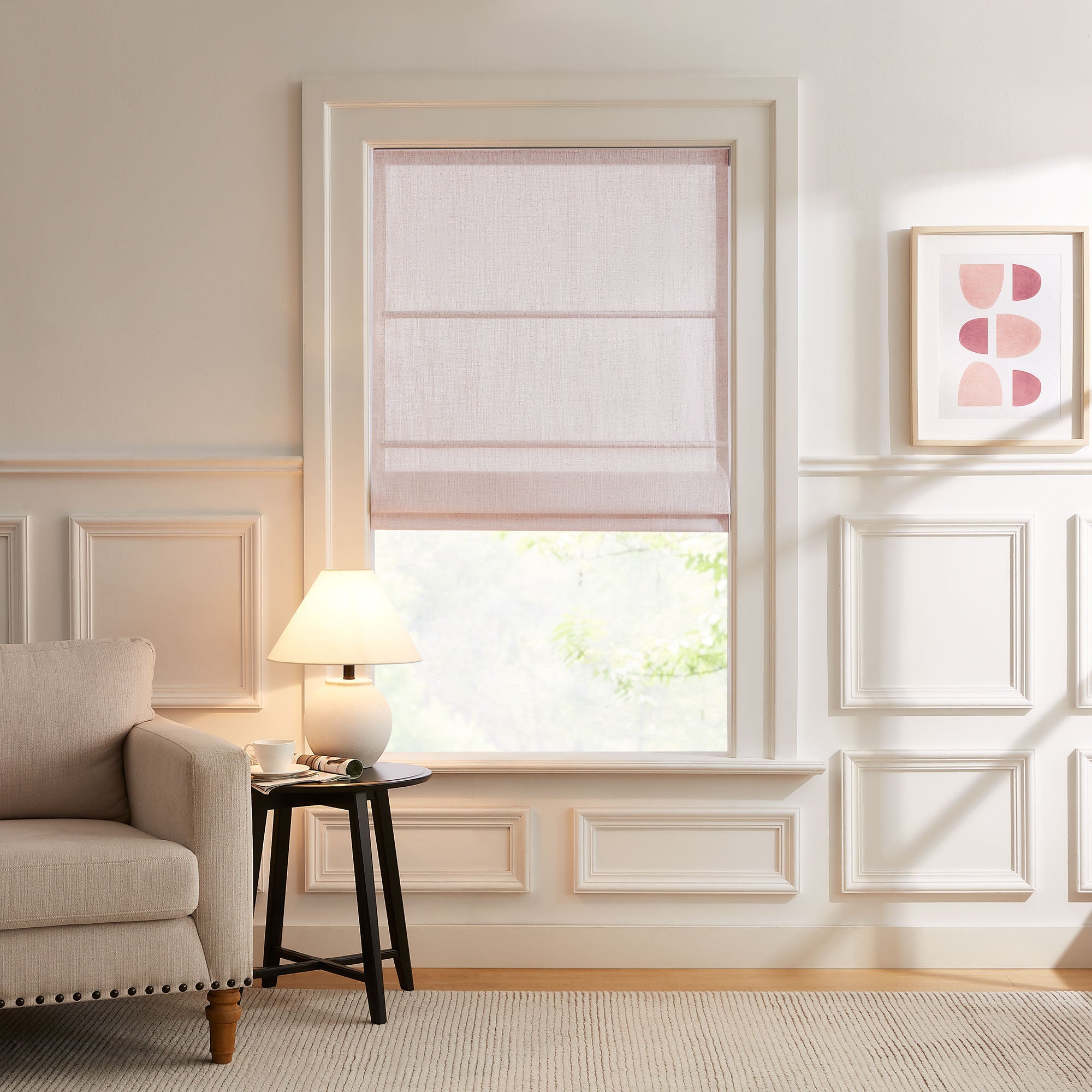 Elvonaeoly Custom Linen Roman Shades