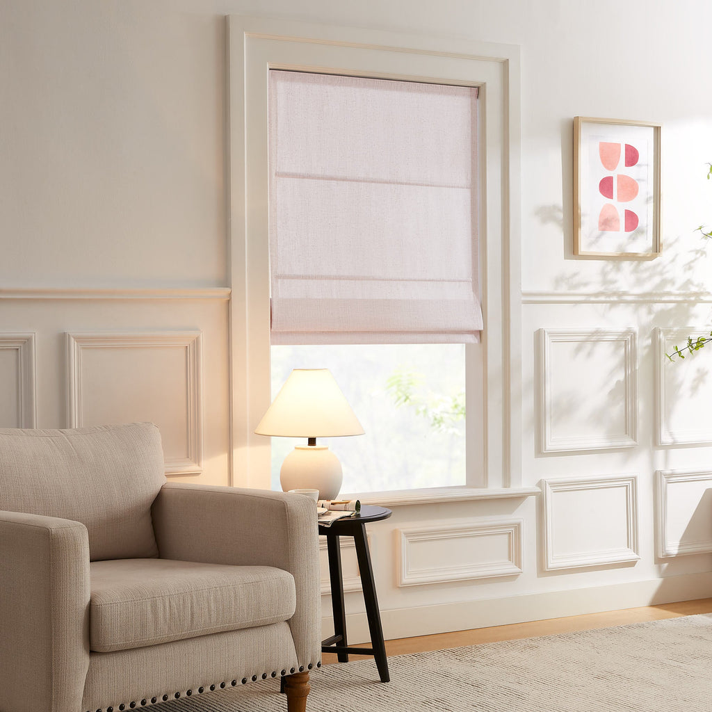 Elvonaeoly Custom Linen Roman Shades