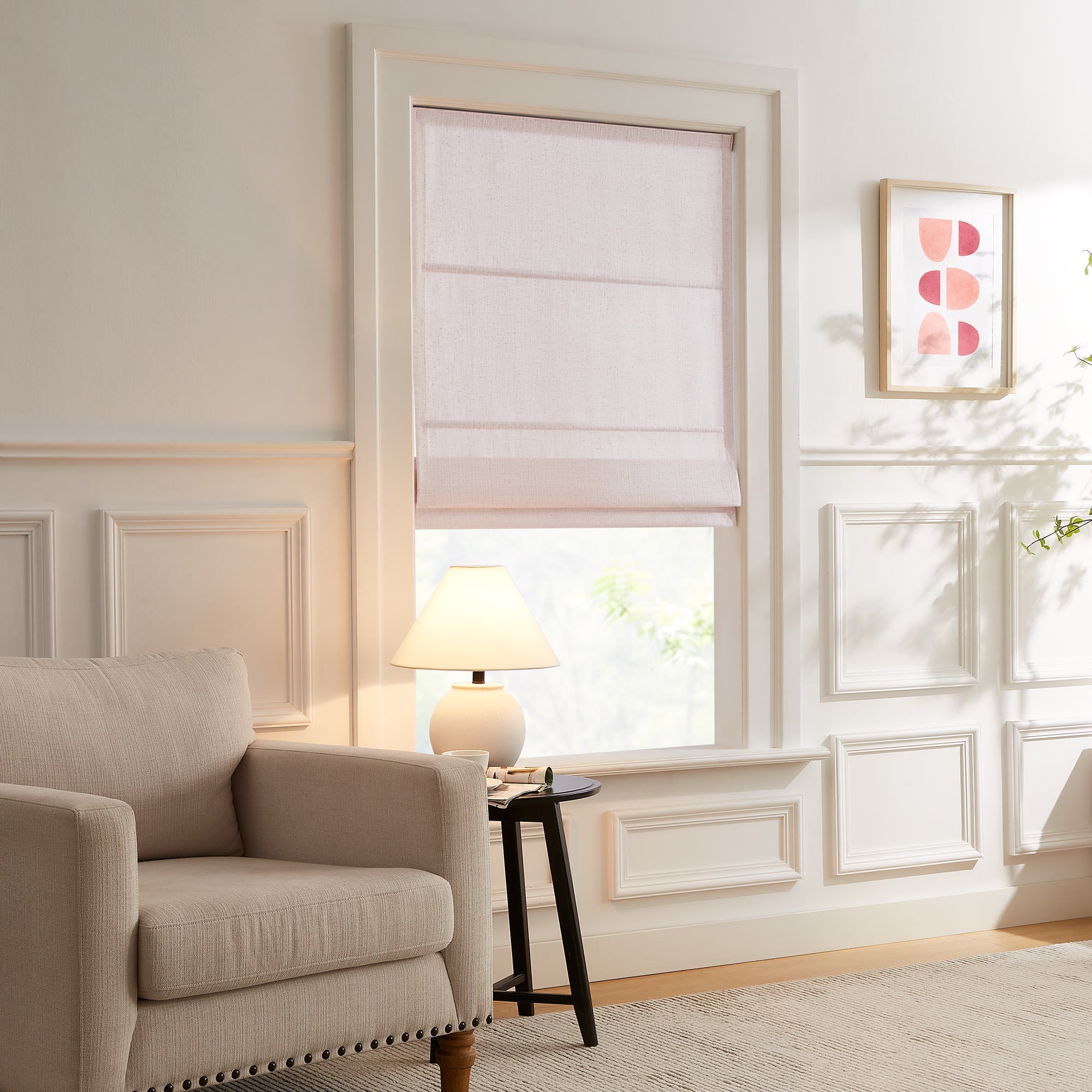 Elvonaeoly Custom Linen Roman Shades