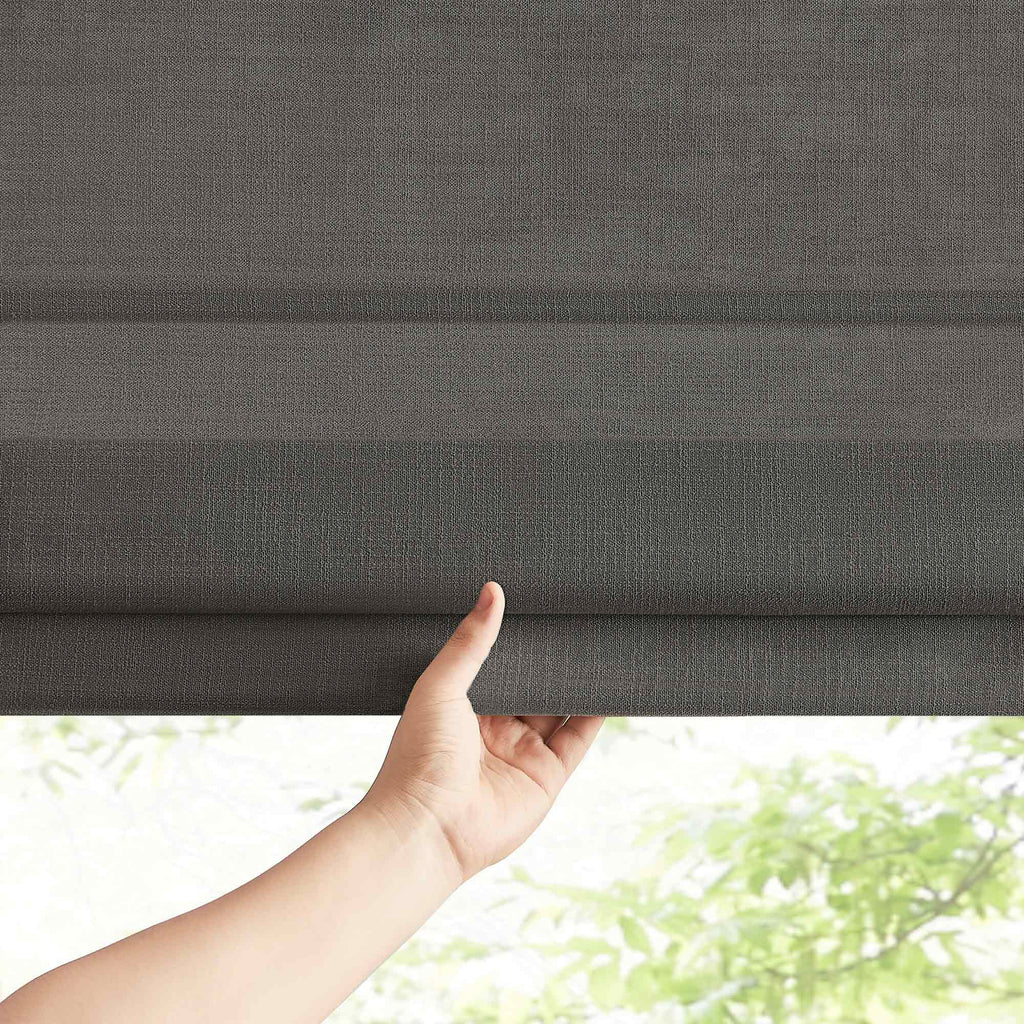 Elvonaeoly Custom Linen Roman Shades