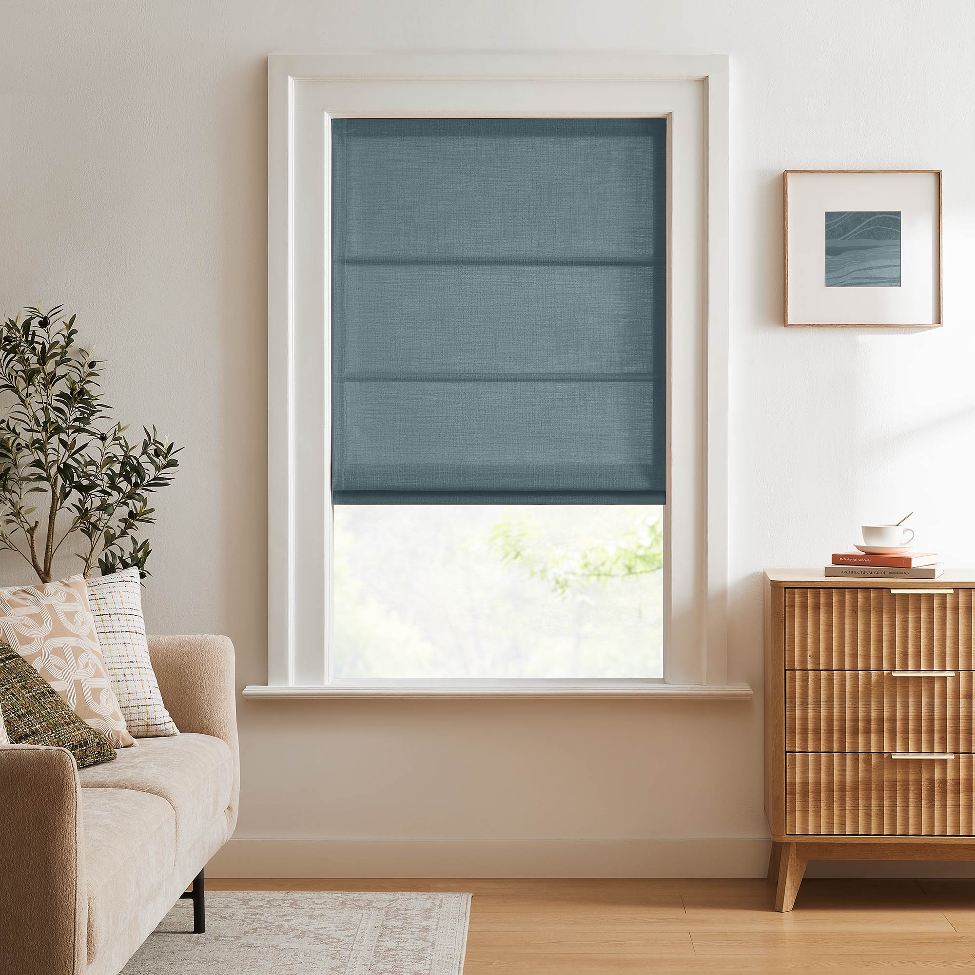 Elvonaeoly Custom Linen Roman Shades