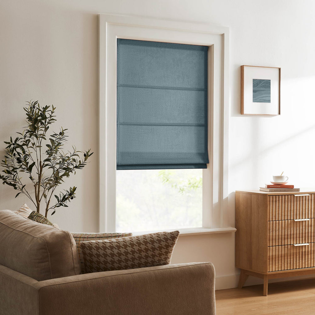 Elvonaeoly Custom Linen Roman Shades