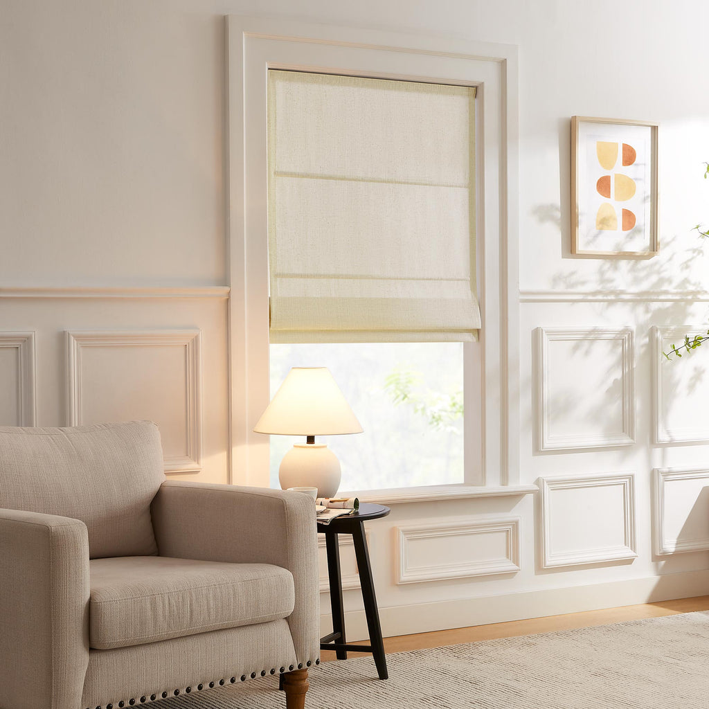 Elvonaeoly Custom Linen Roman Shades