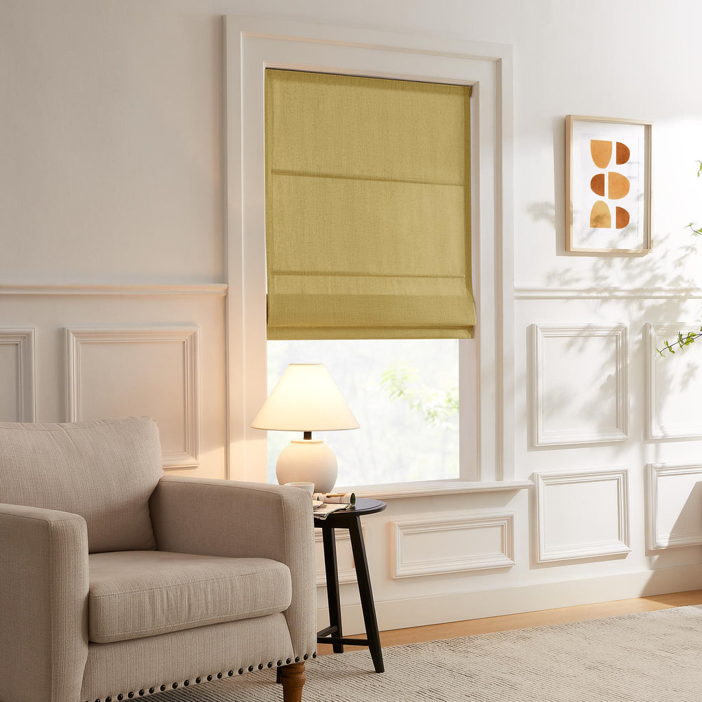 Elvonaeoly Custom Linen Roman Shades