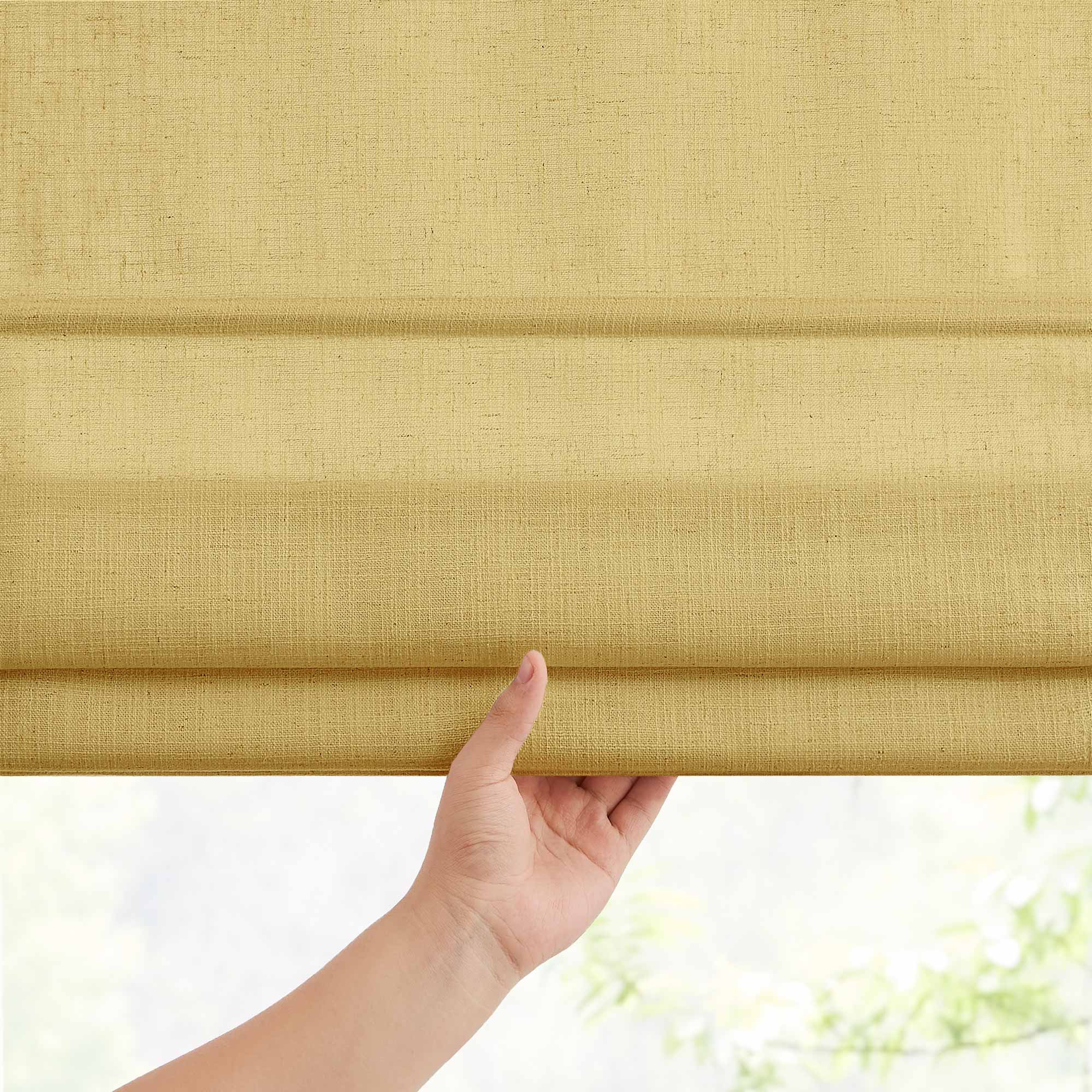 Elvonaeoly Custom Linen Roman Shades