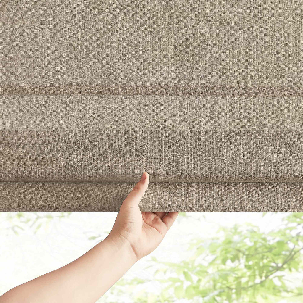 Elvonaeoly Custom Linen Roman Shades