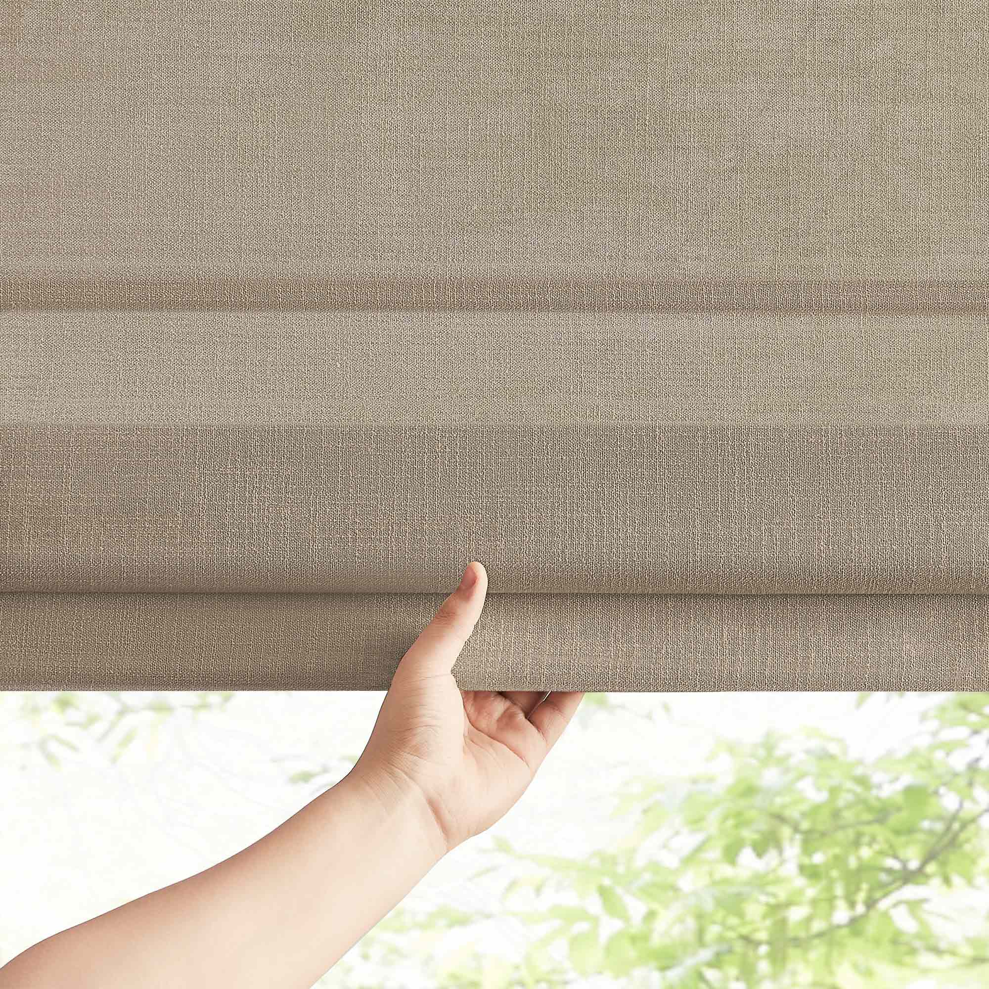 Elvonaeoly Custom Linen Roman Shades