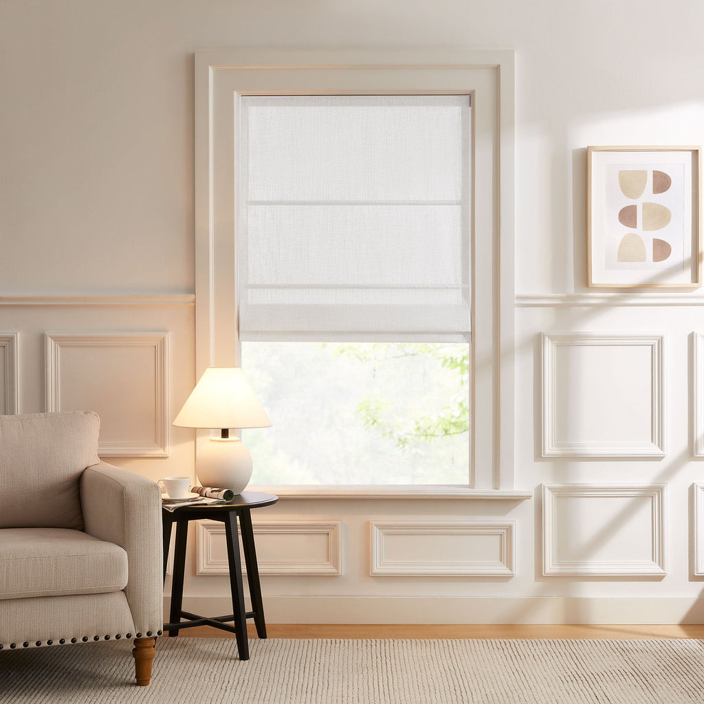 Elvonaeoly Custom Linen Roman Shades