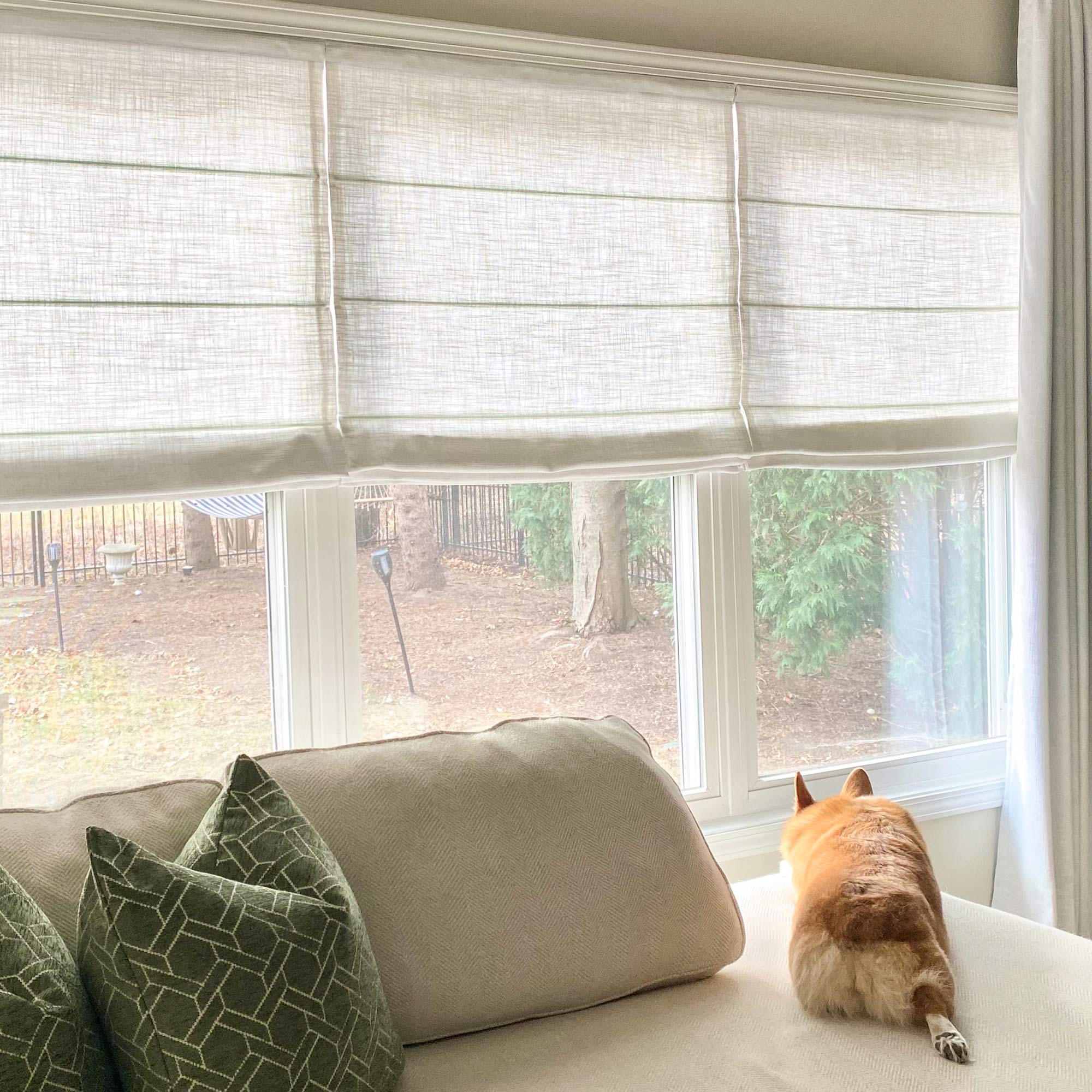 Elvonaeoly Custom Linen Roman Shades