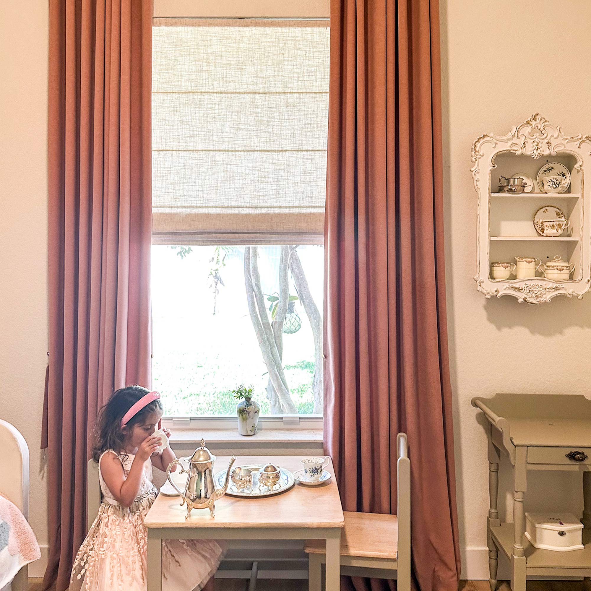 Elvonaeoly Custom Linen Roman Shades