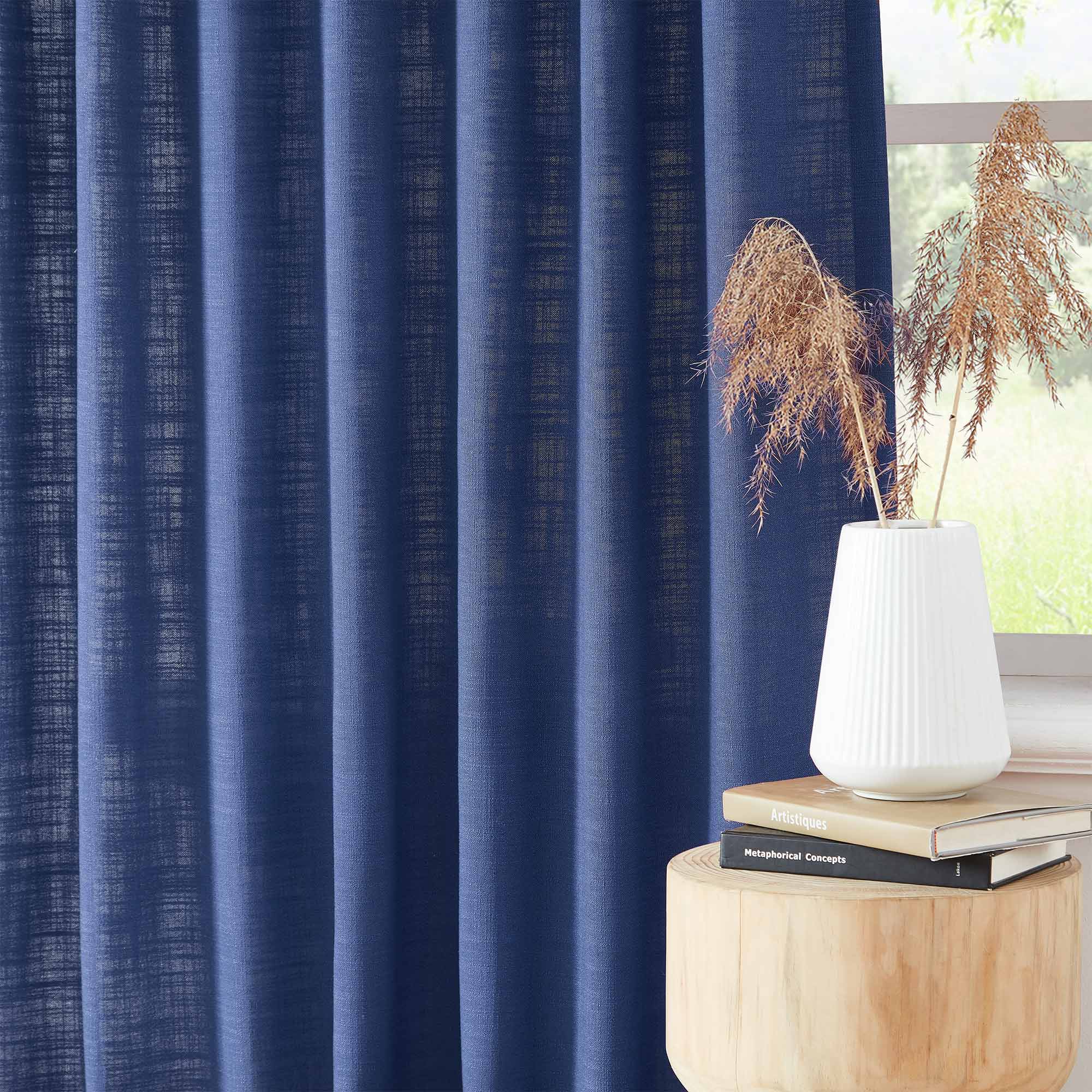 Elvonaeoly Linen Blend Curtains