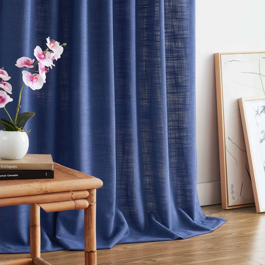 Elvonaeoly Linen Blend Curtains
