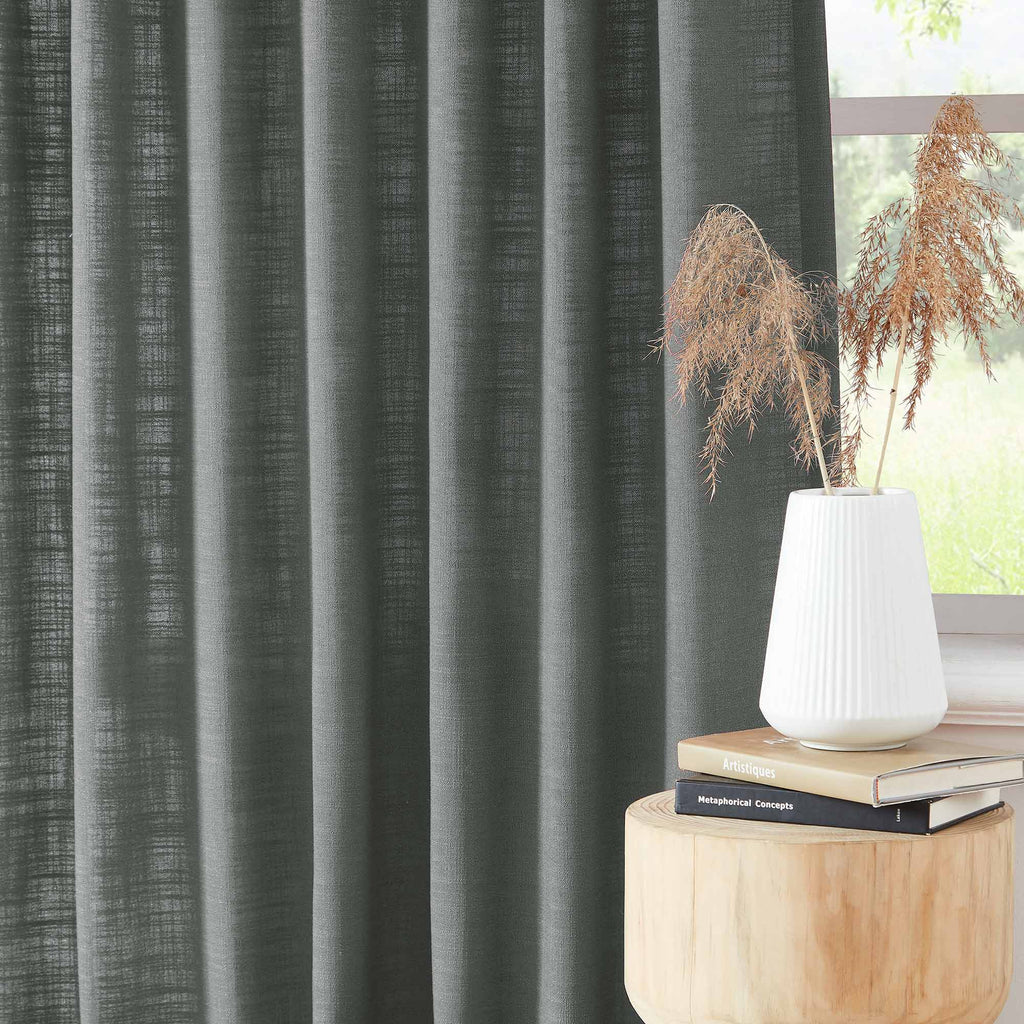 Elvonaeoly Linen Blend Curtains