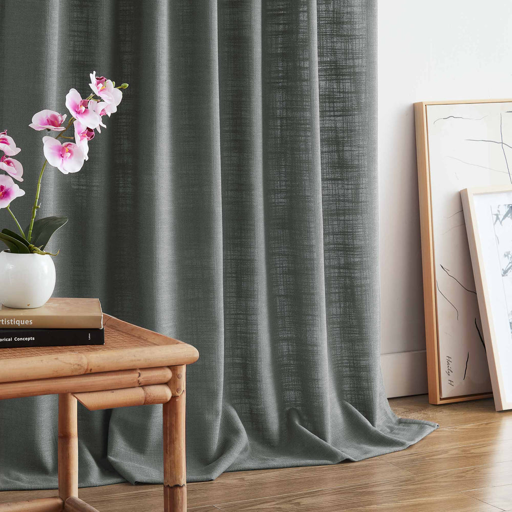 Elvonaeoly Linen Blend Curtains