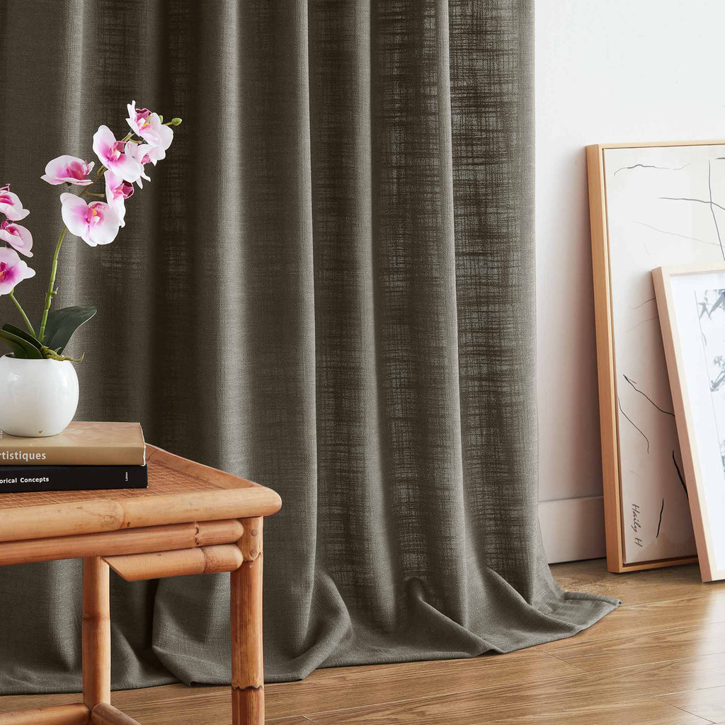 Elvonaeoly Linen Blend Curtains