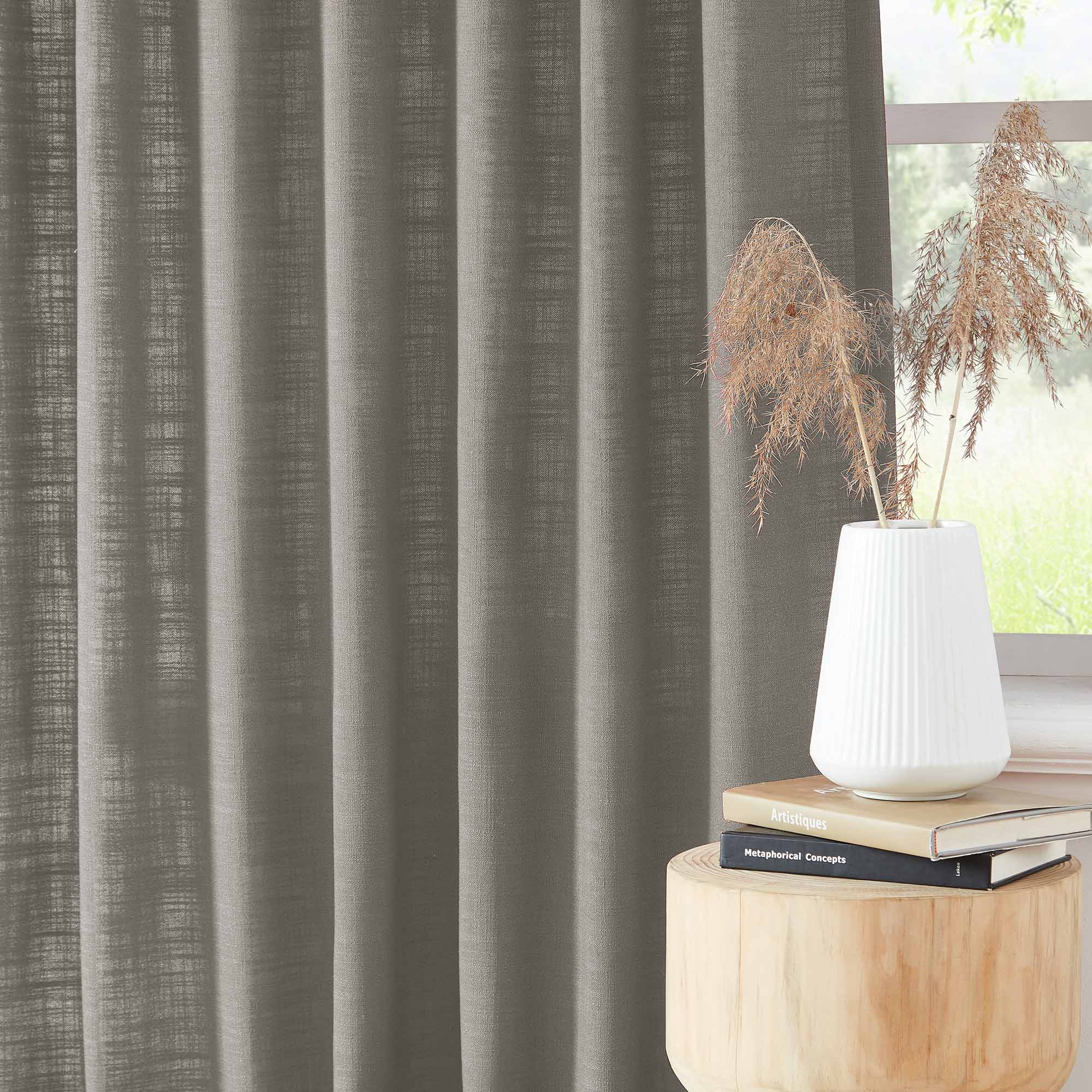 Elvonaeoly Linen Blend Curtains