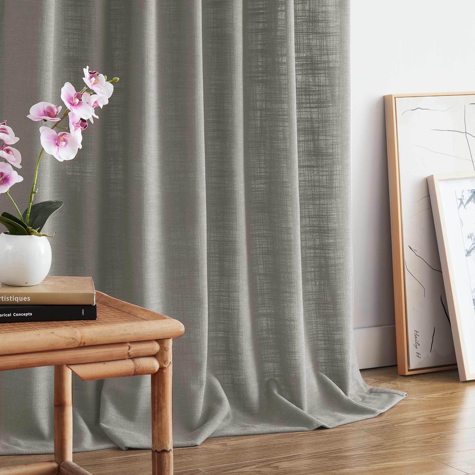 Elvonaeoly Linen Blend Curtains