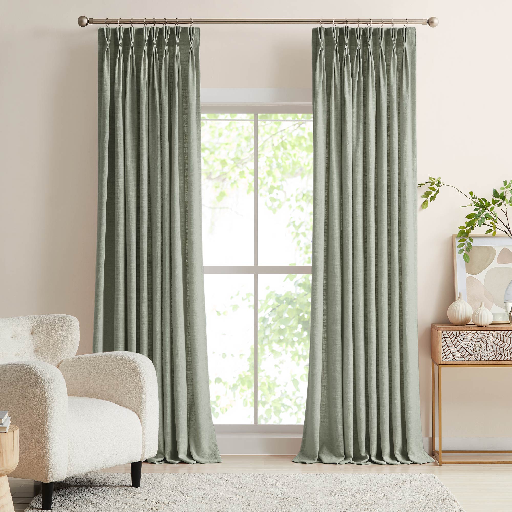 Elvonaeoly Linen Blend Curtains