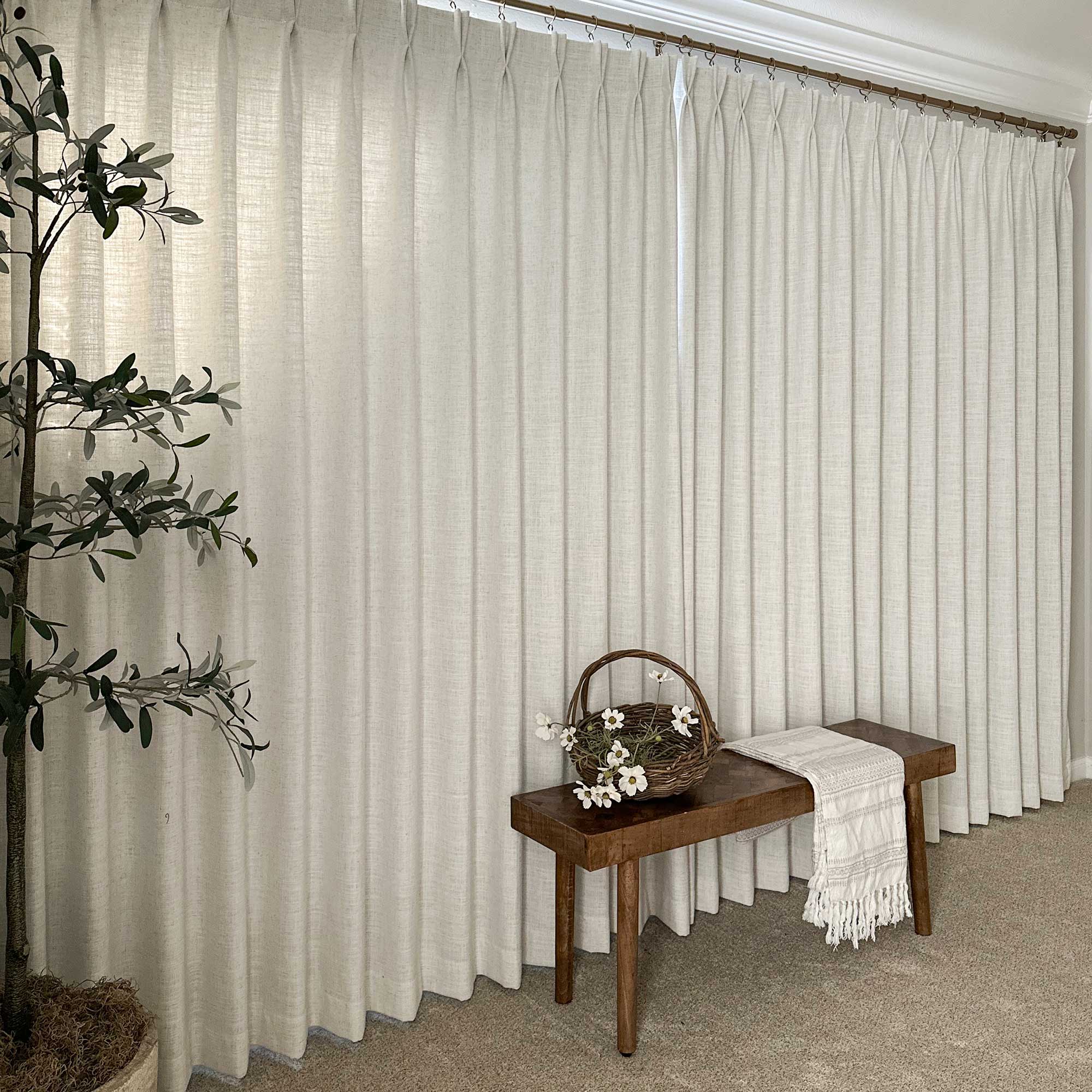 Elvonaeoly Linen Blend Curtains