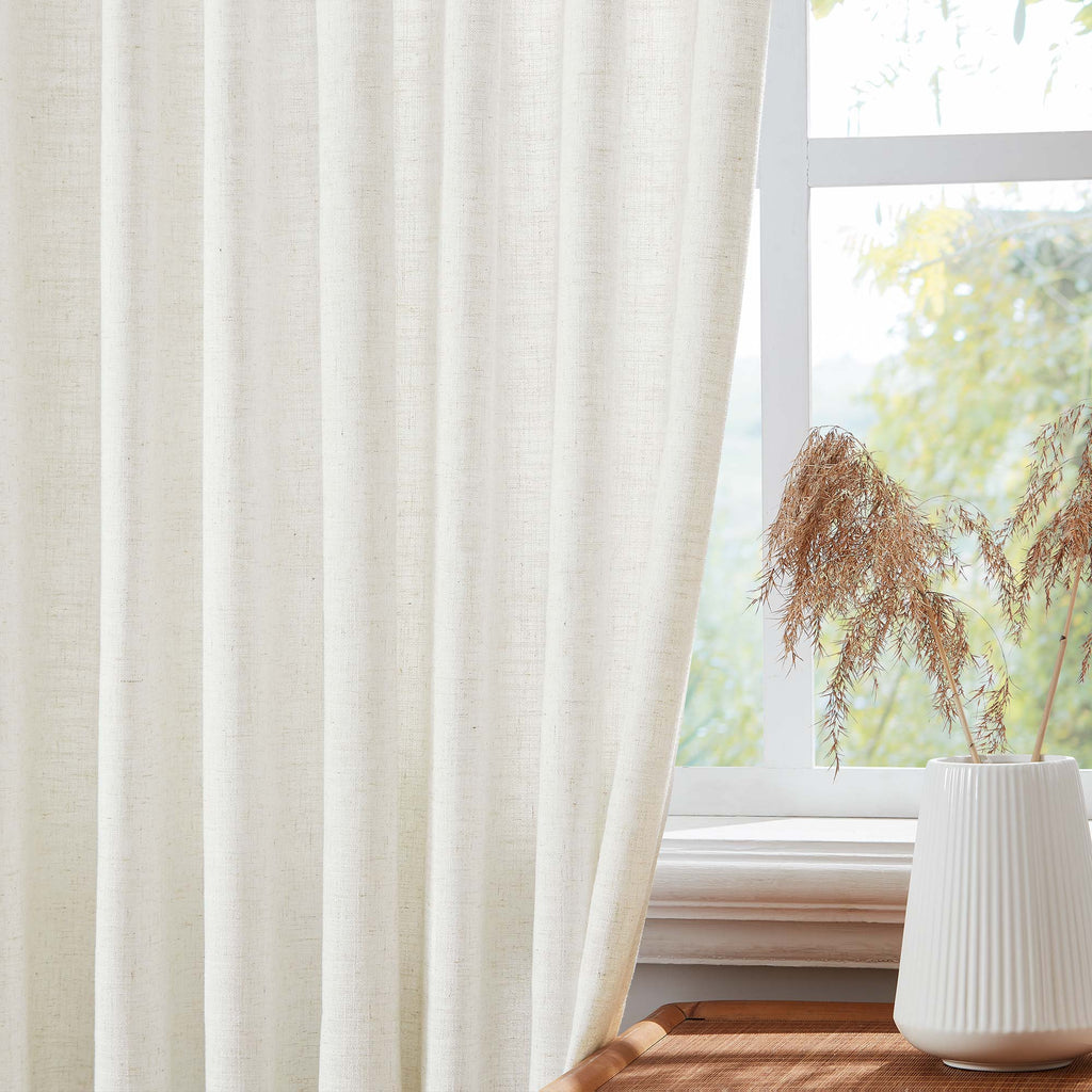 Elvonaeoly Linen Blend Curtains