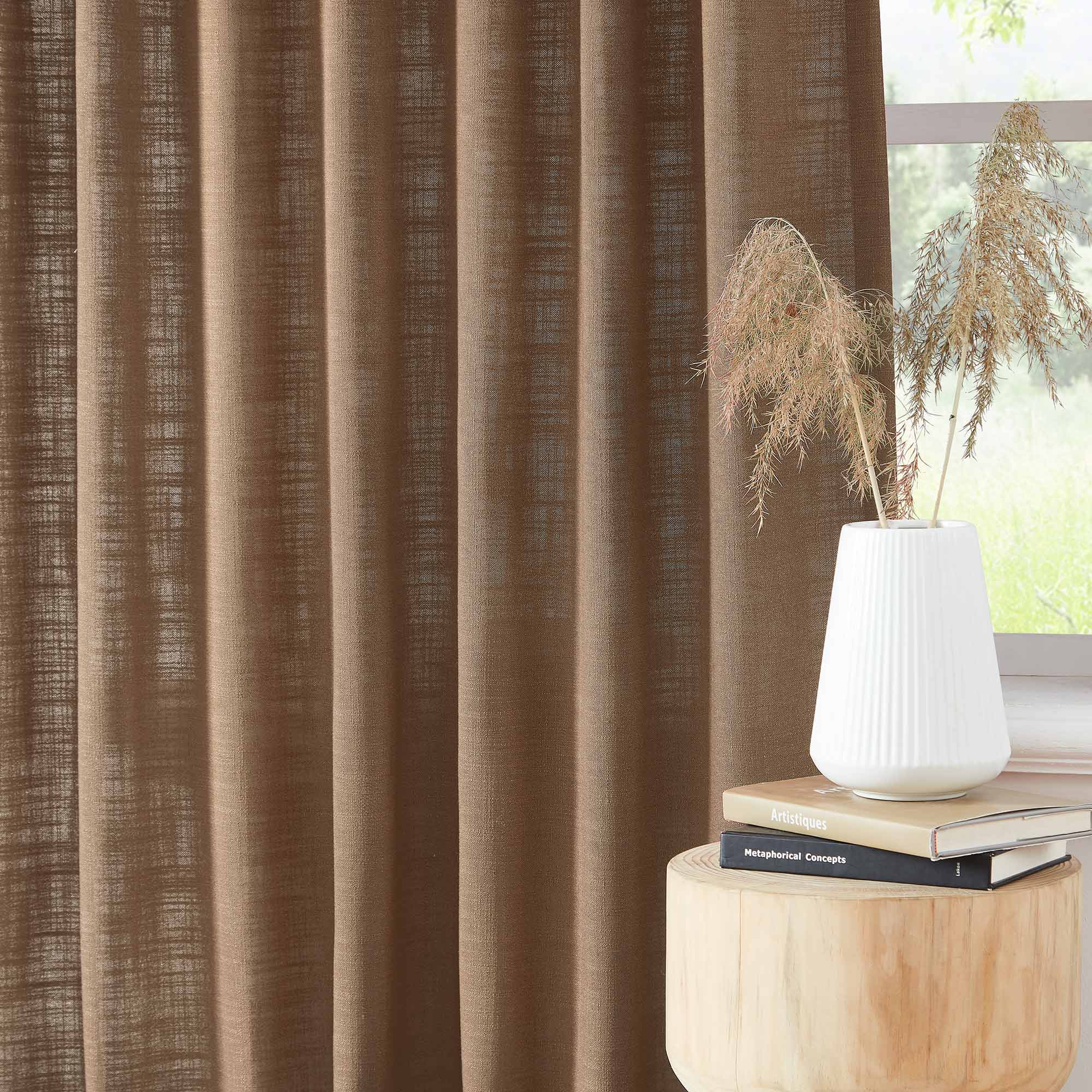 Elvonaeoly Linen Blend Curtains