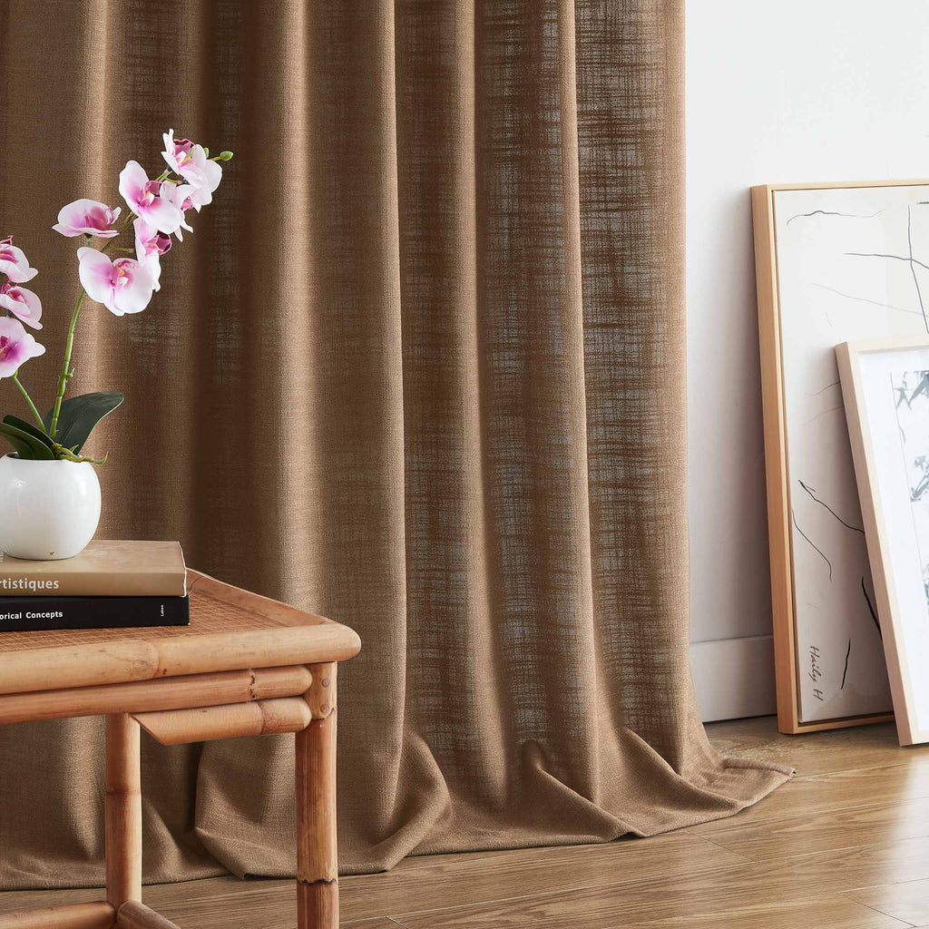 Elvonaeoly Linen Blend Curtains
